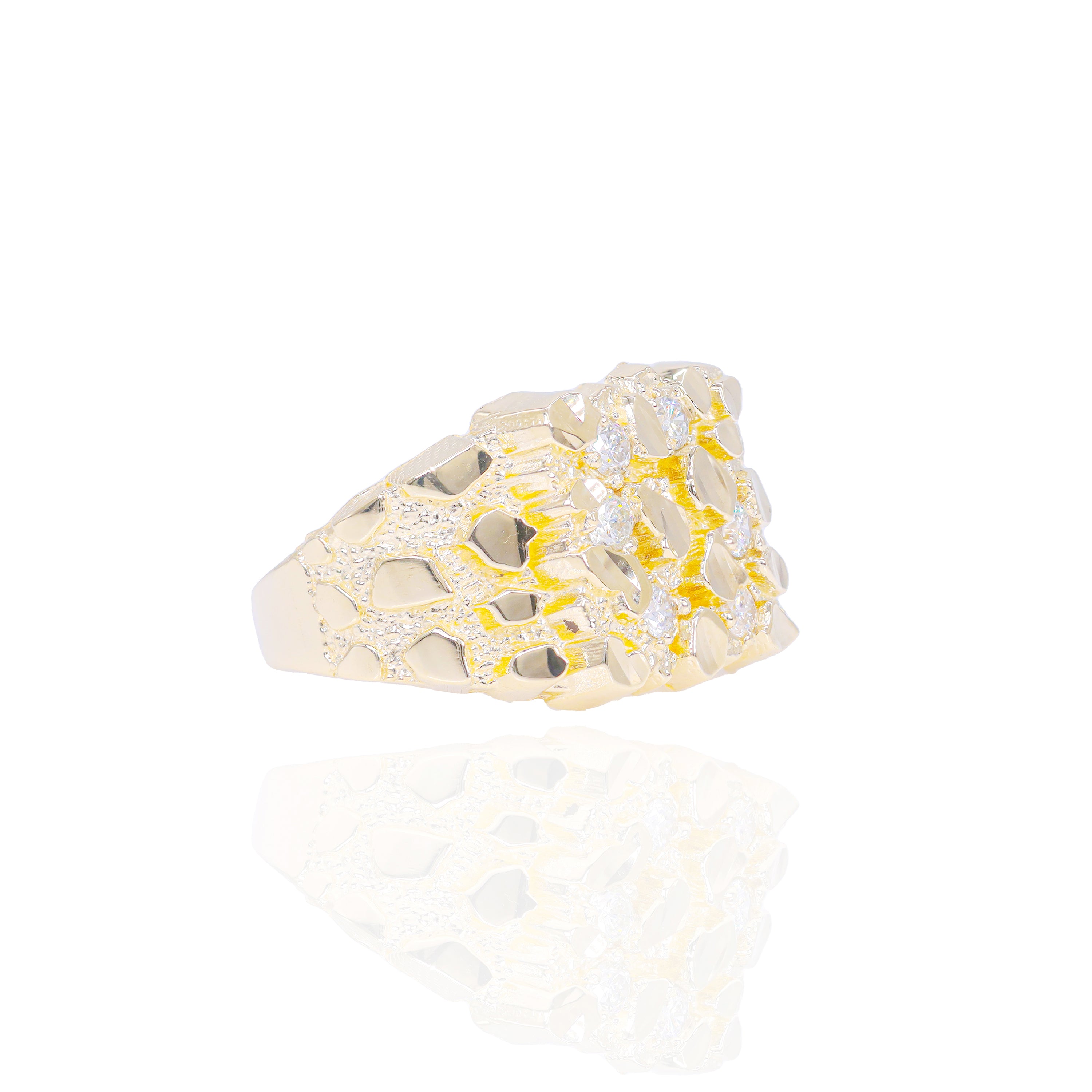 10KT Gold Diamond Nugget Ring