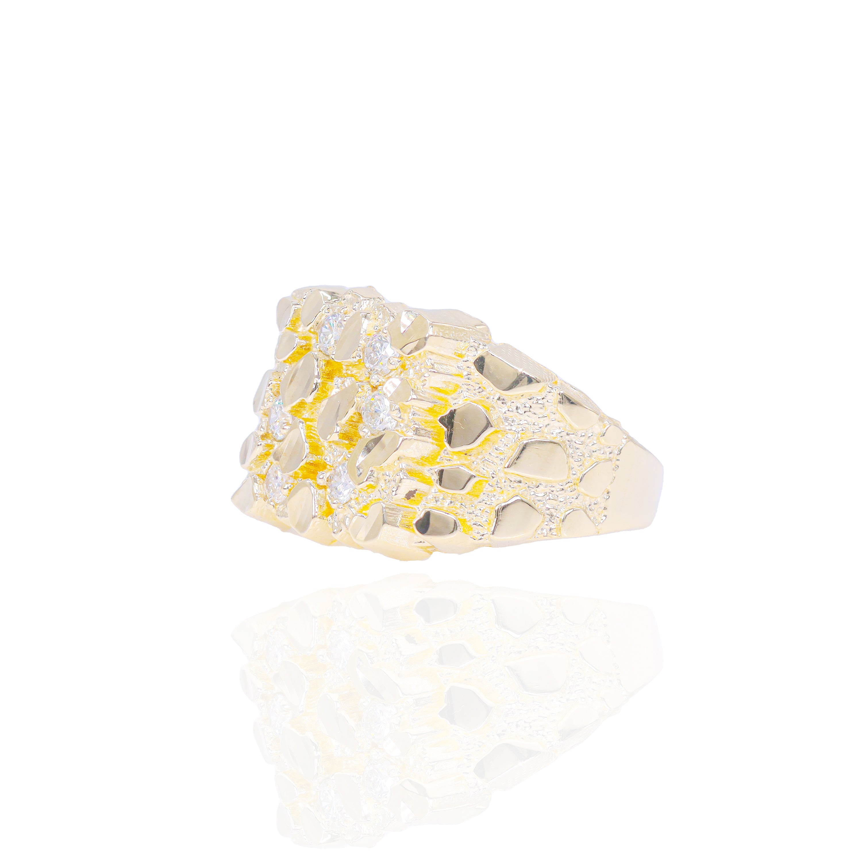 10KT Gold Diamond Nugget Ring