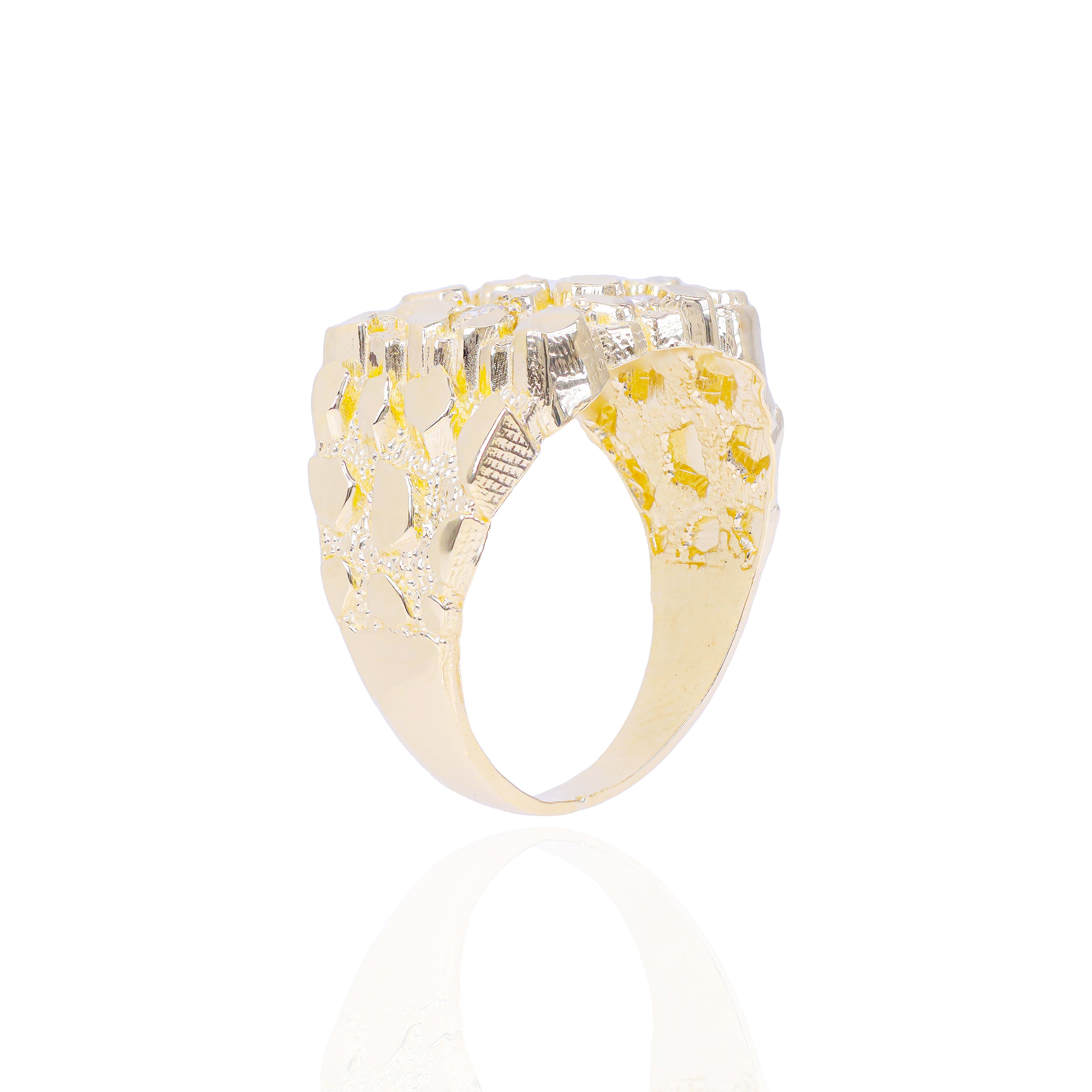 10KT Gold Diamond Nugget Ring