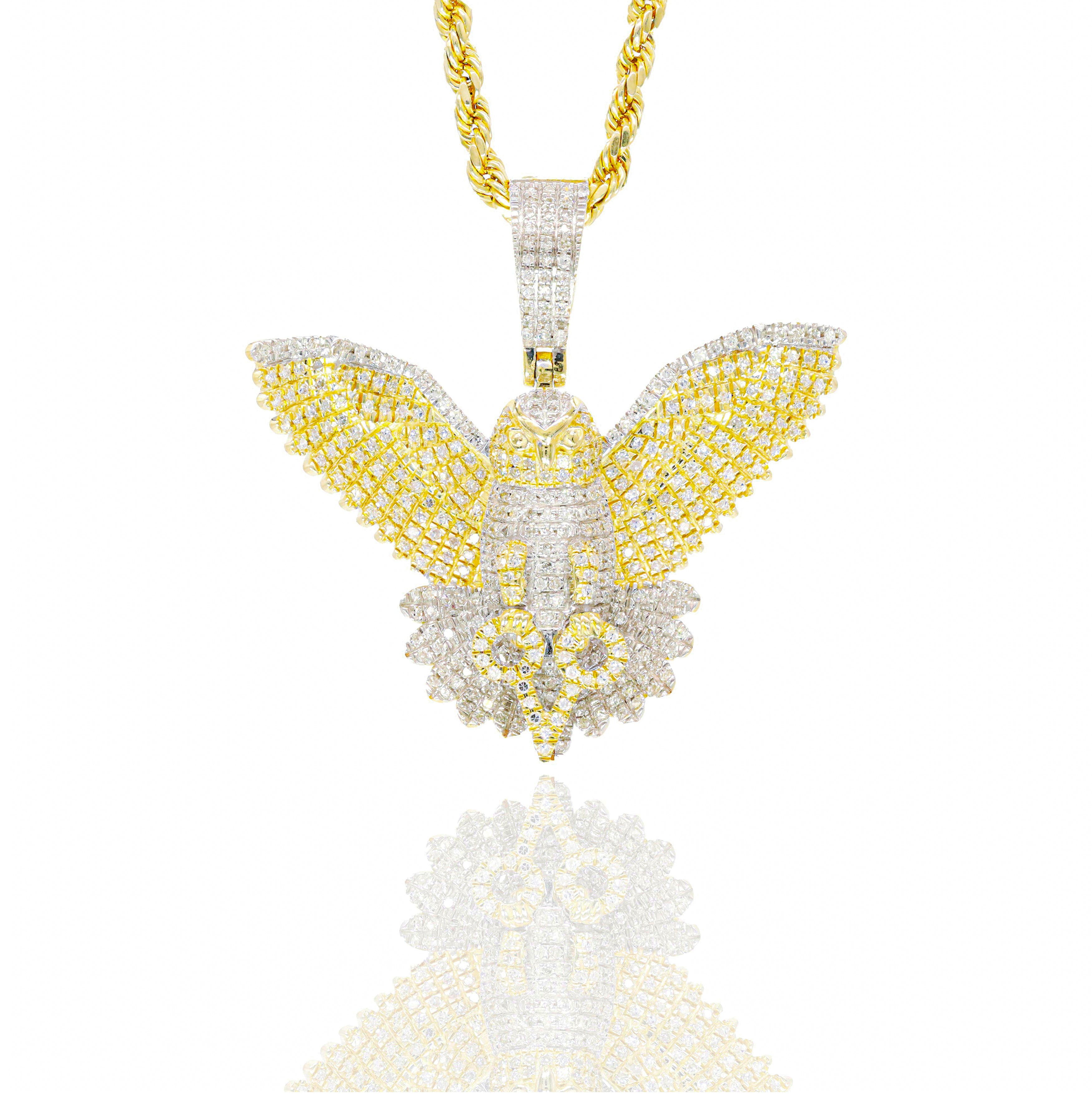 Flying Owl Diamond Pendant