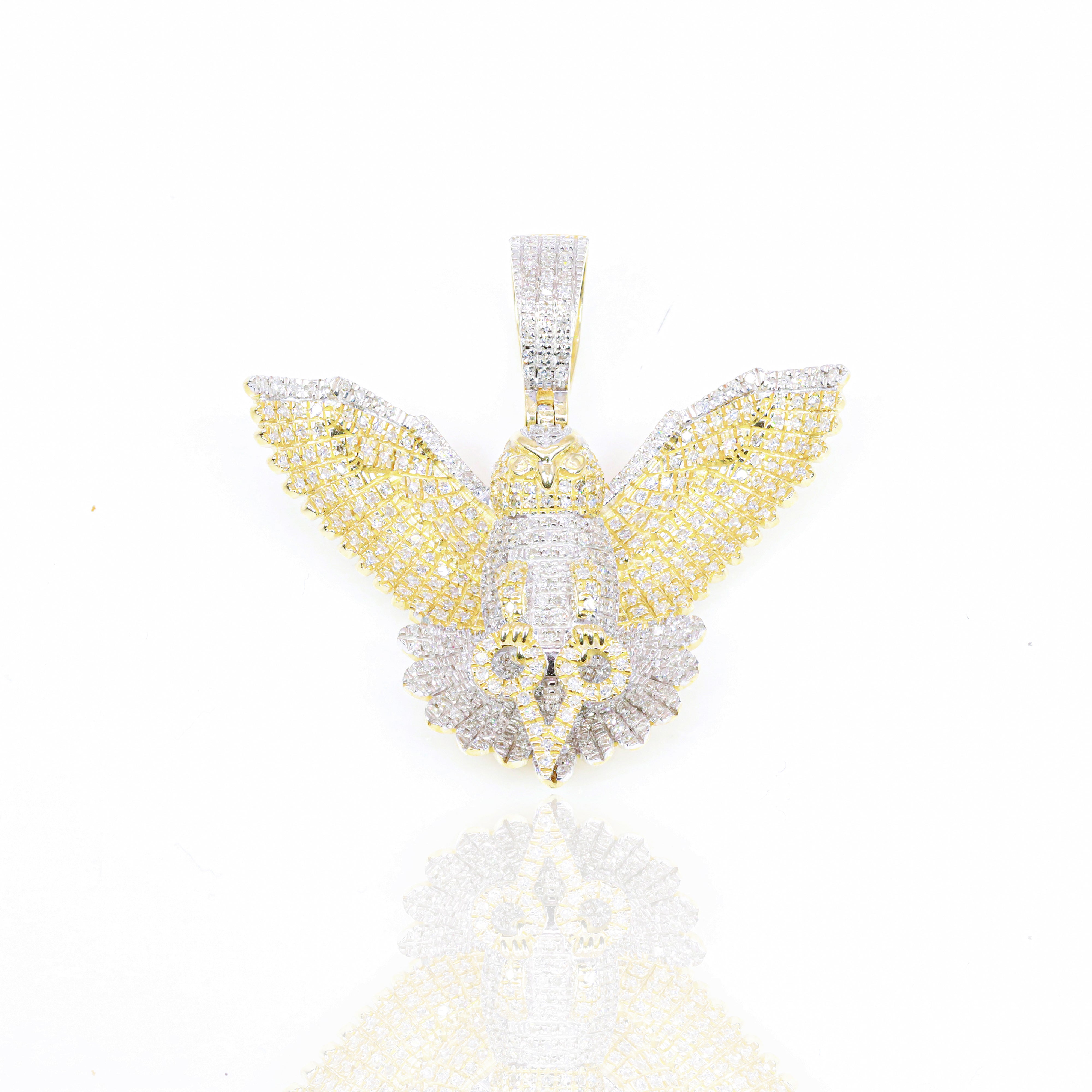 Flying Owl Diamond Pendant