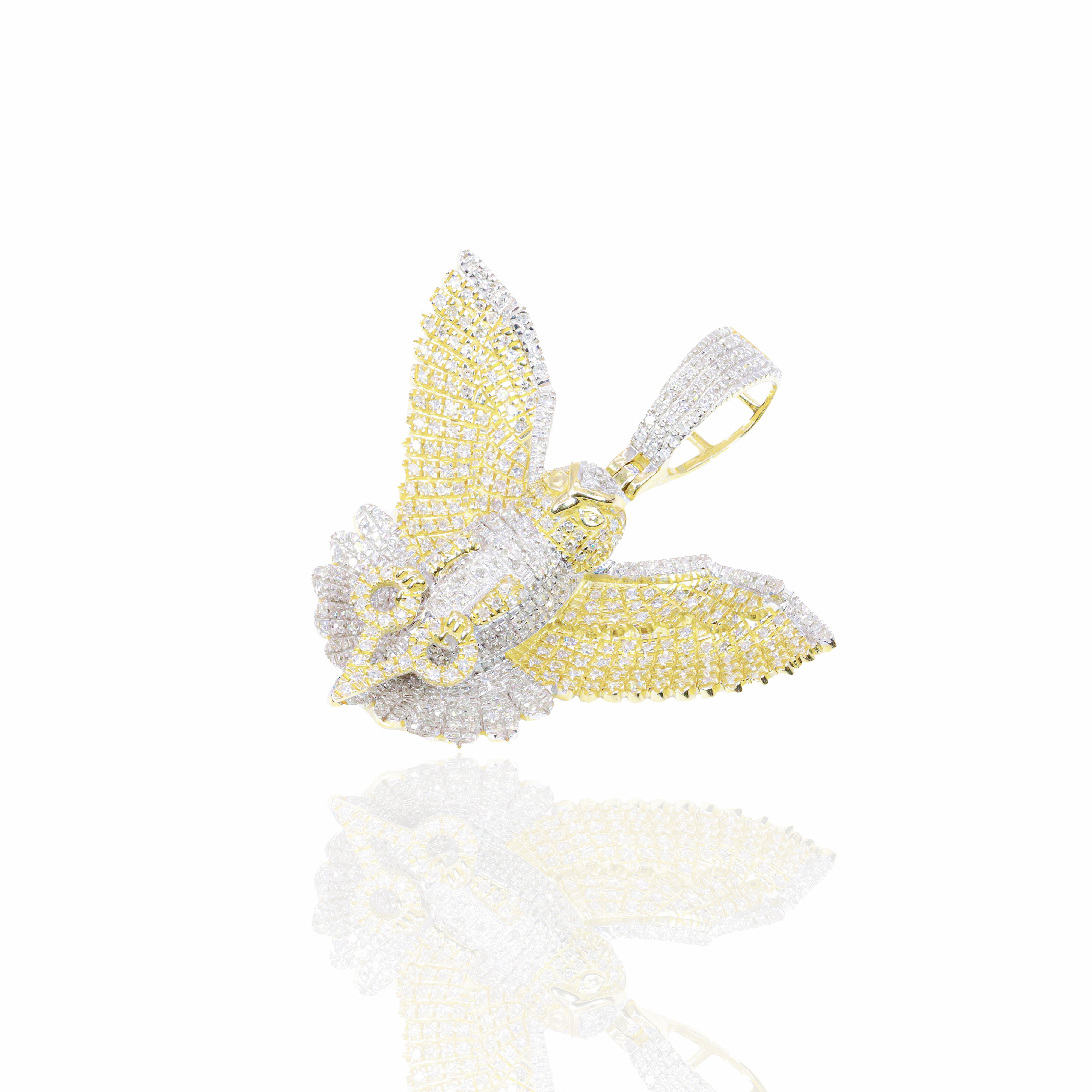 Flying Owl Diamond Pendant