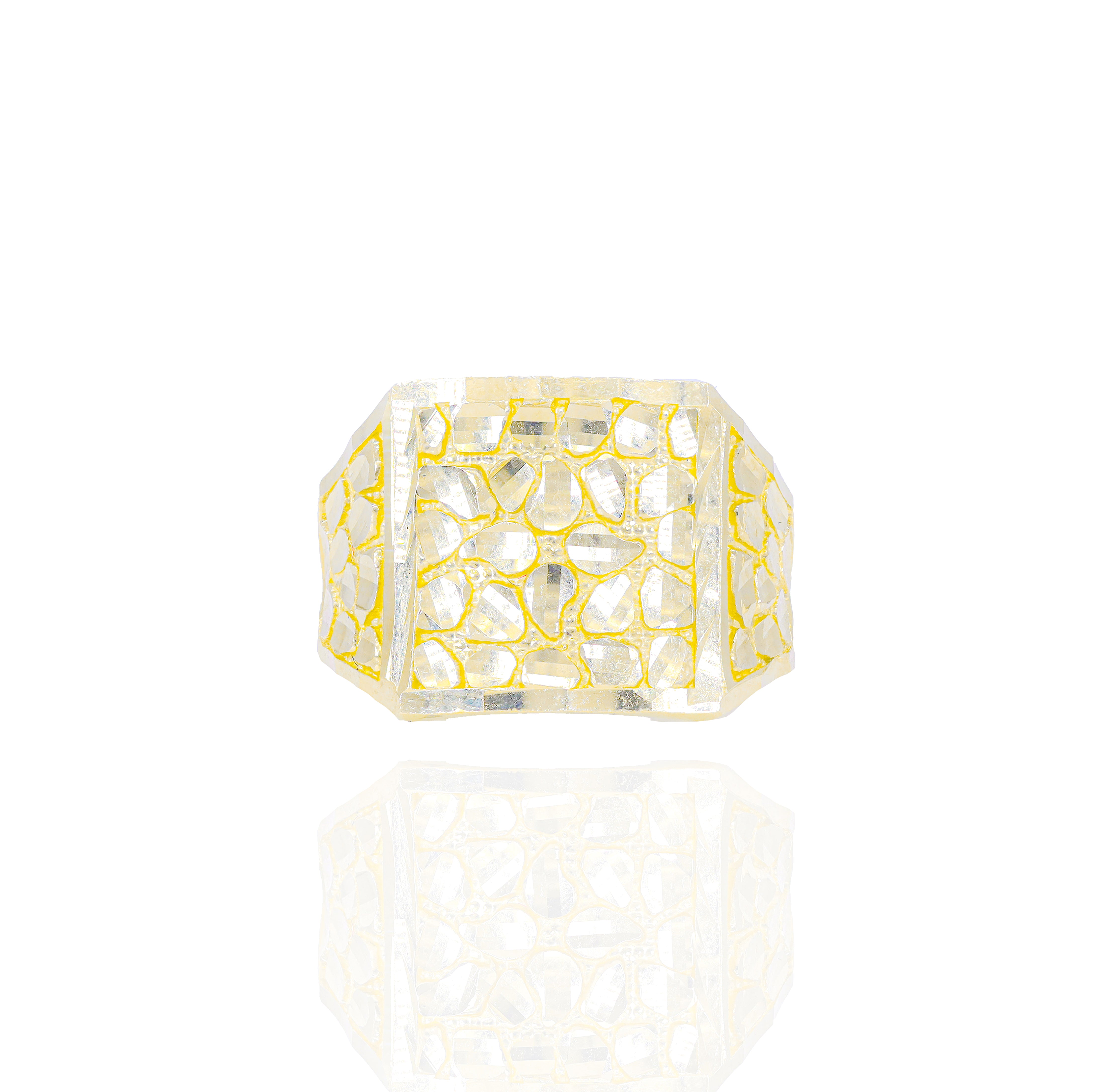 Square Nugget Gold Ring