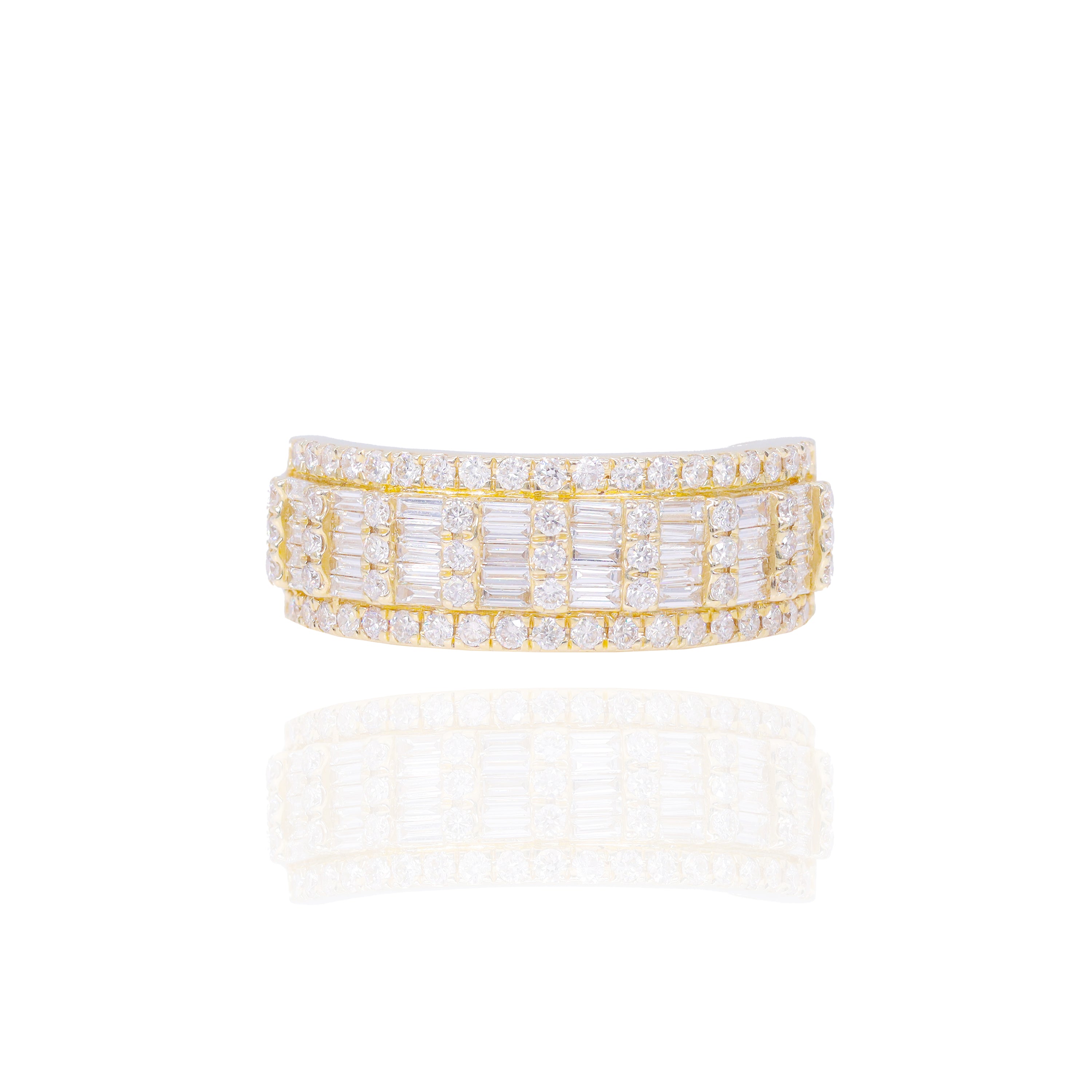 Pear Shape Halo Diamond Engagement Ring w/ Baguettes & Men's Band (Trio-Set)