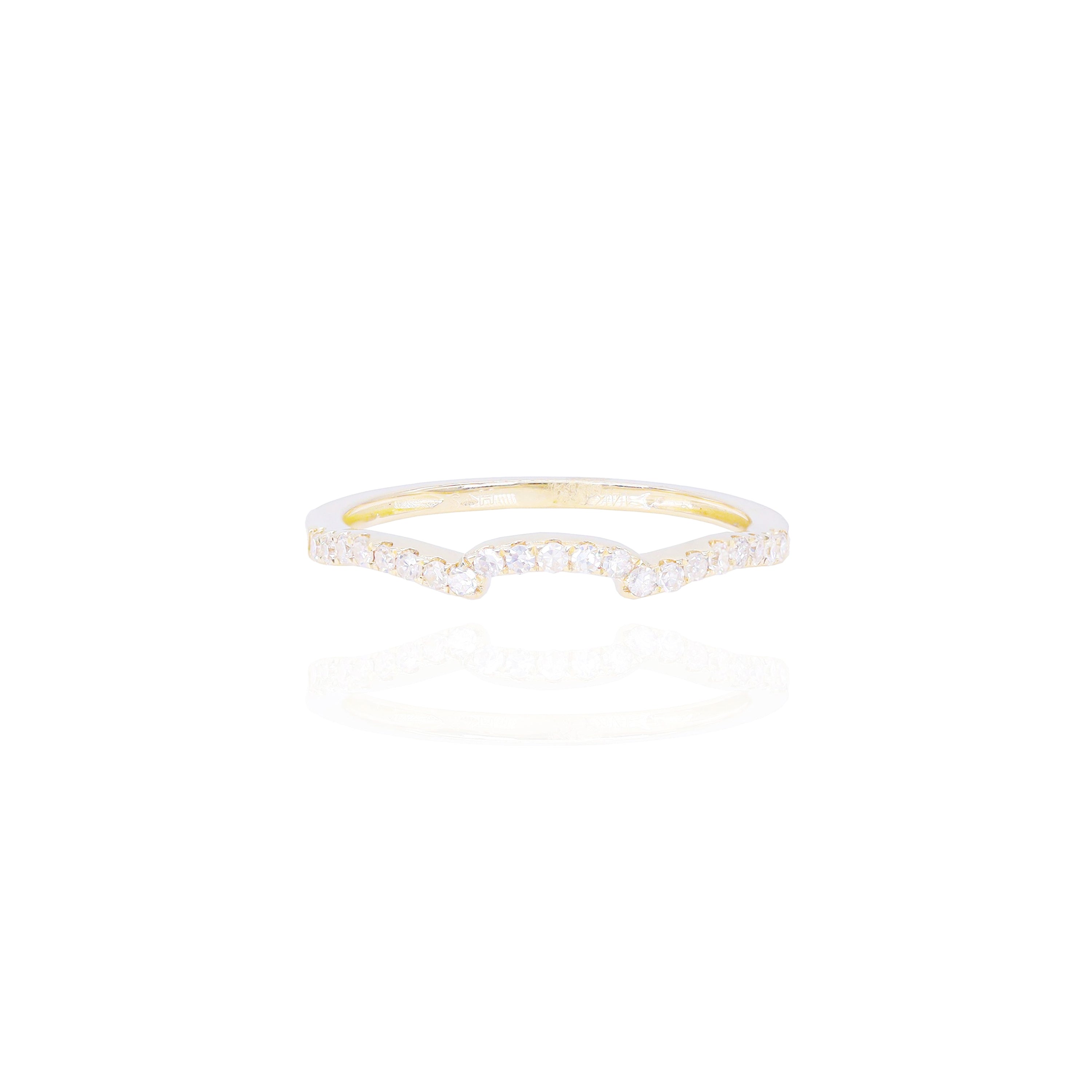 Rectangle Top Diamond Engagement Ring with Diamond Band