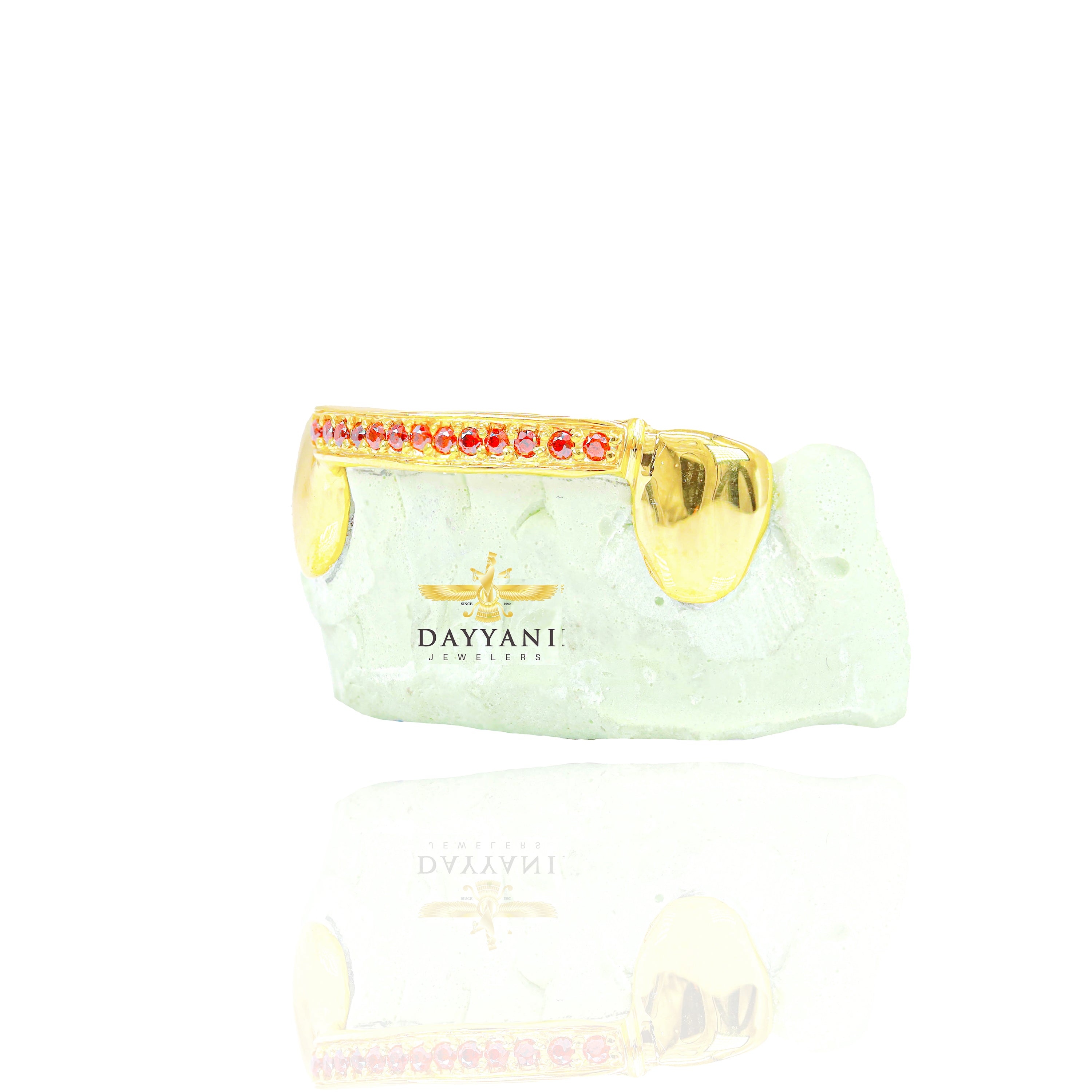 Custom ANY COLOR Gemstone One Row Bar Gold Grillz