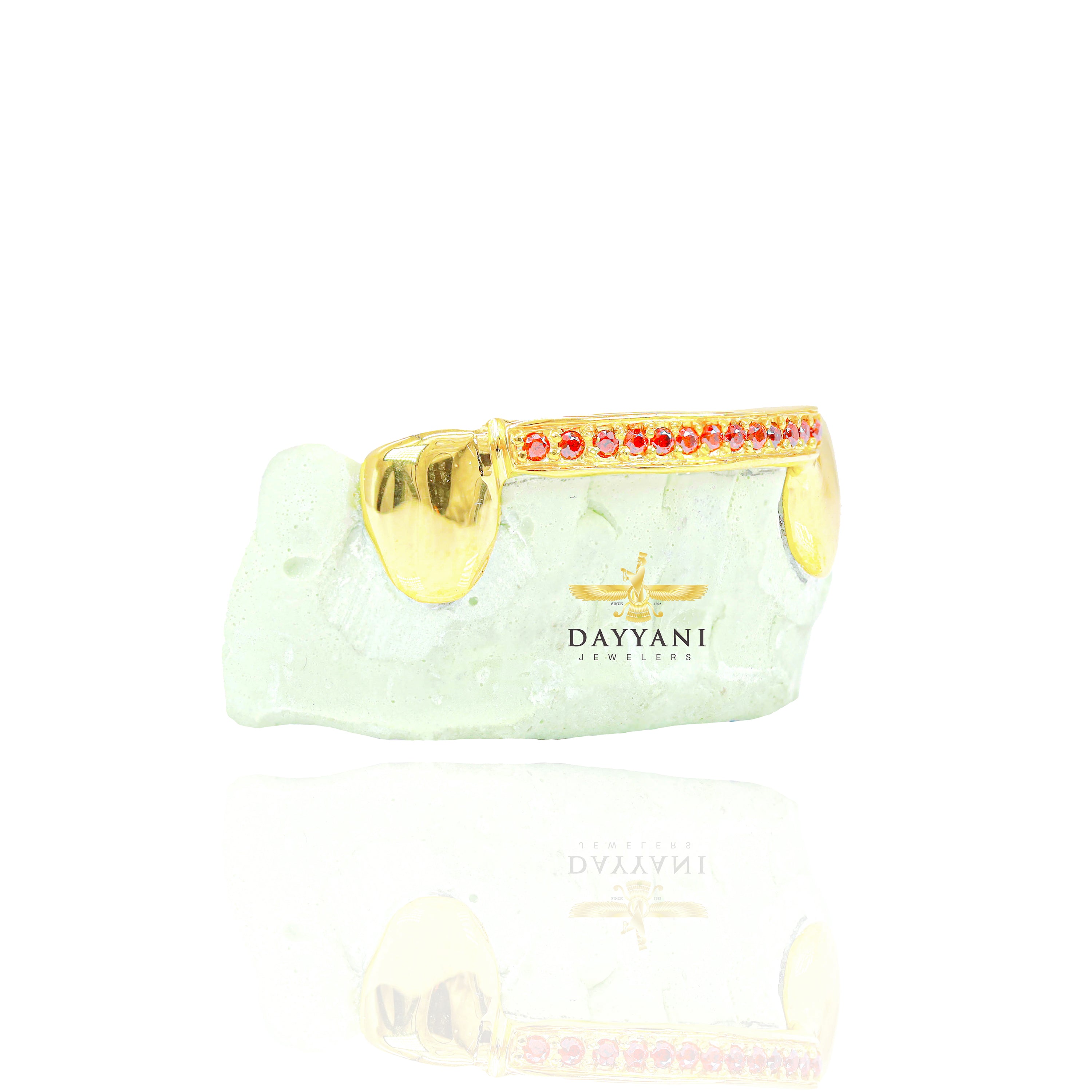 Custom ANY COLOR Gemstone One Row Bar Gold Grillz