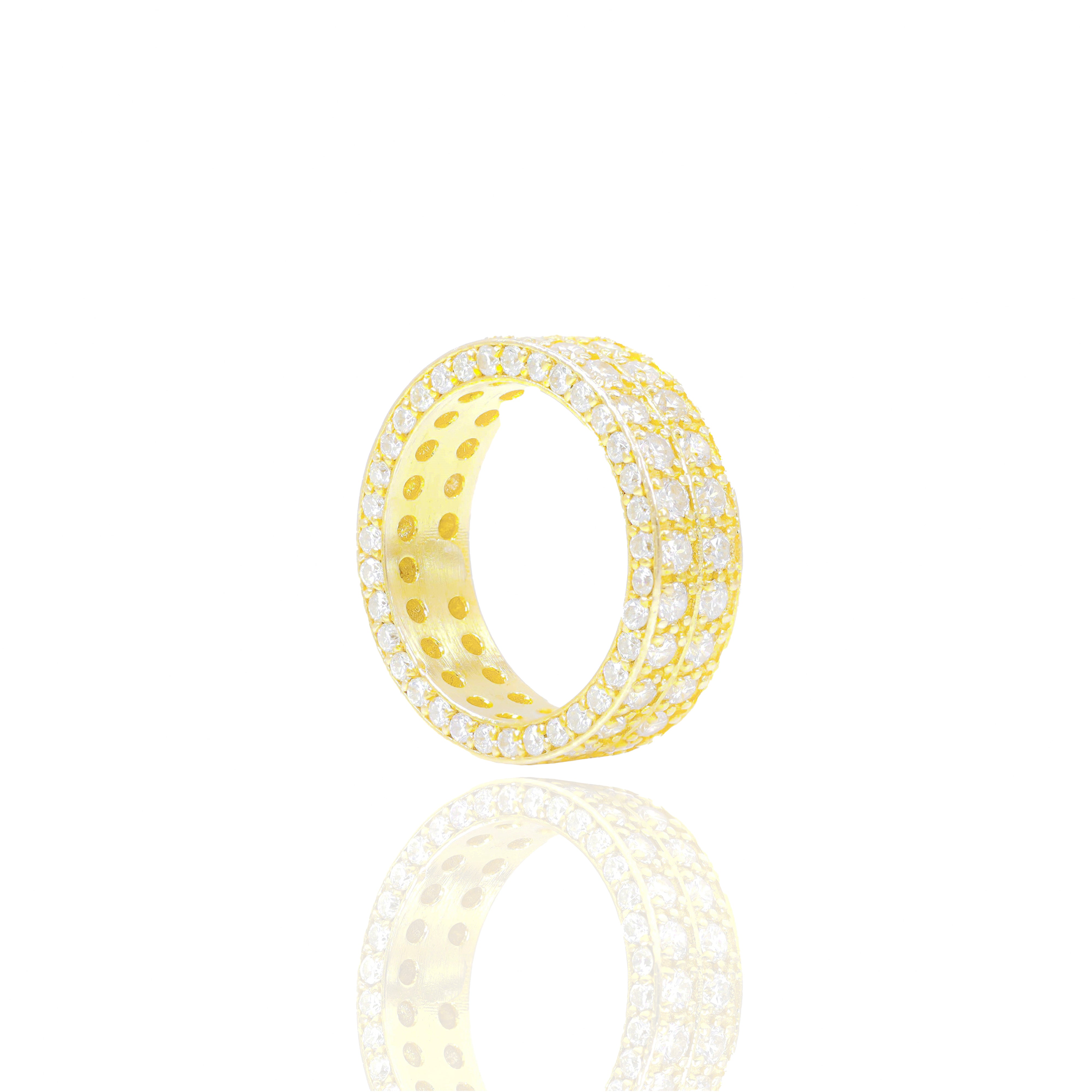 Two Row Diamond Eternity Band w/ Diamond on Inner Shank