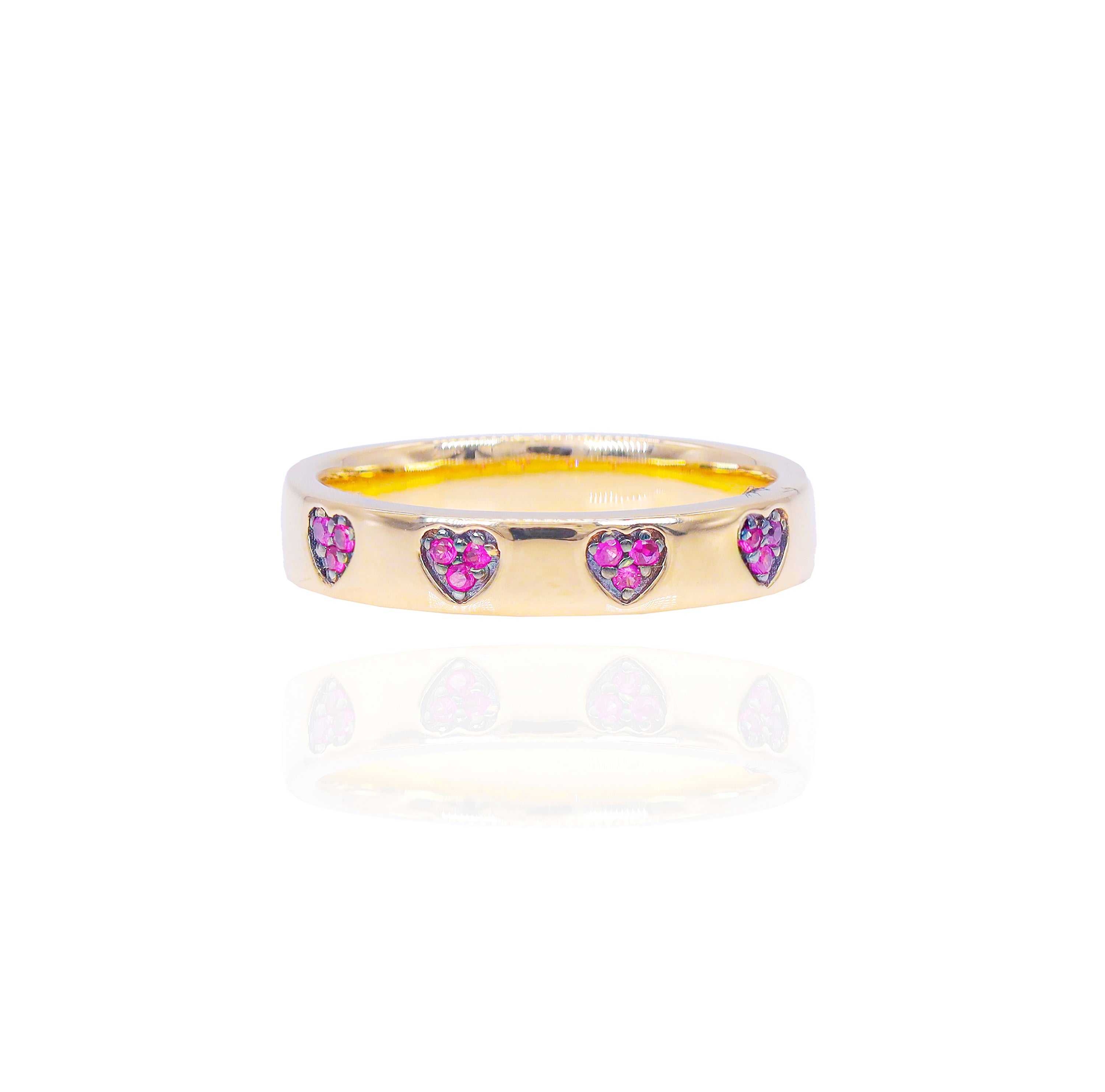 Heart Shaped Ruby Gold Ring