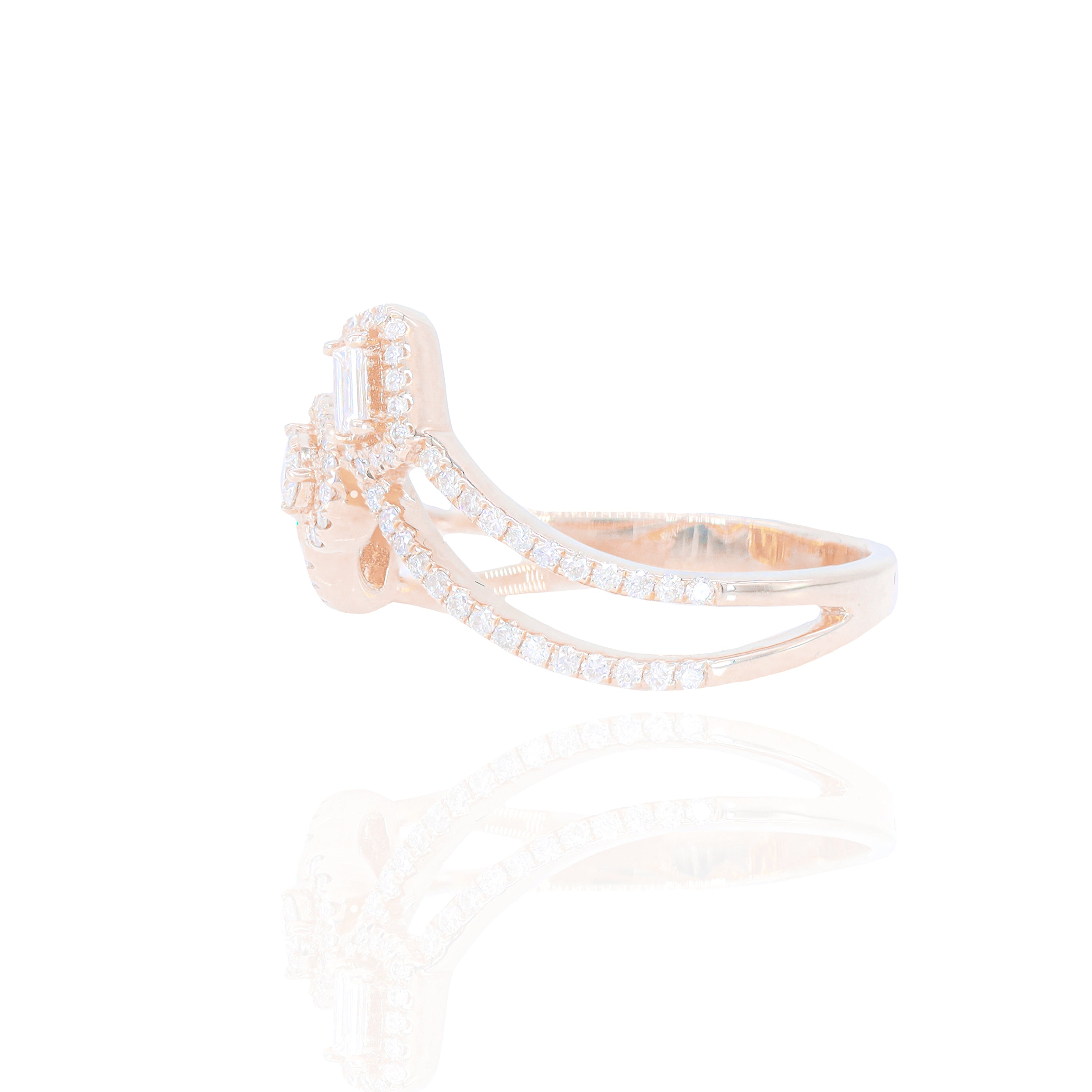 Abstract Marquise, Pear, & Emerald Shape Diamond Ring