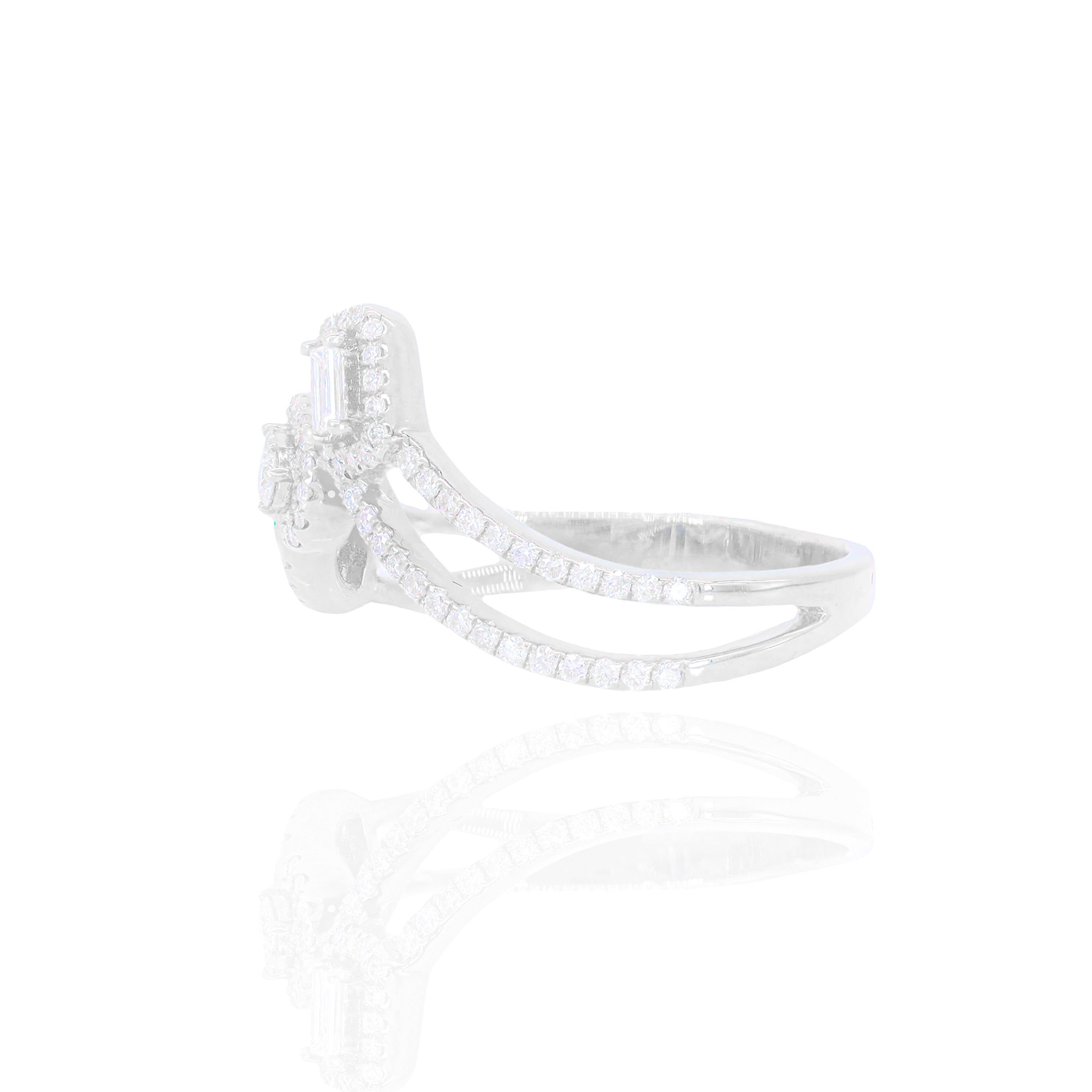 Abstract Marquise, Pear, & Emerald Shape Diamond Ring