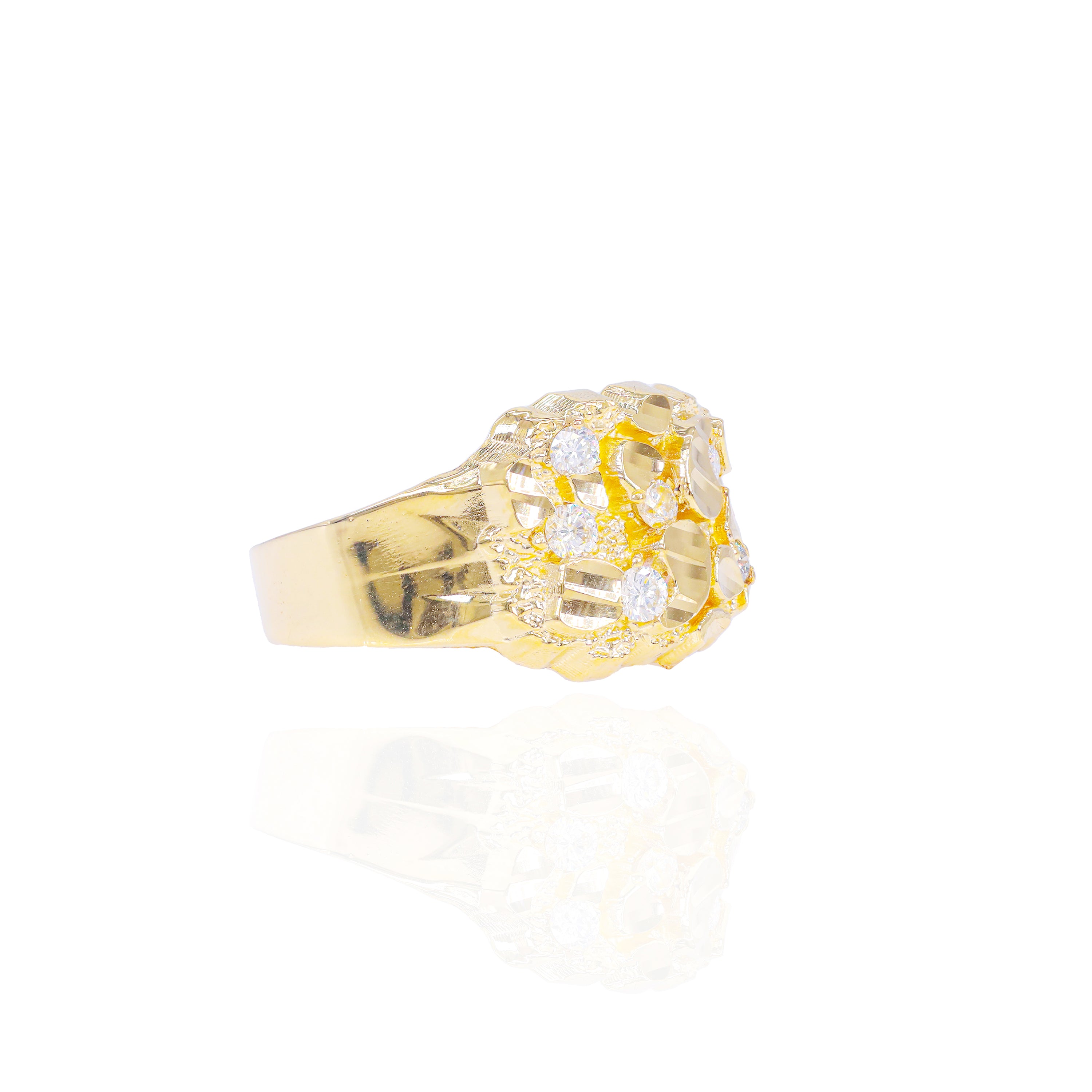 10KT Gold Diamond Nugget Ring