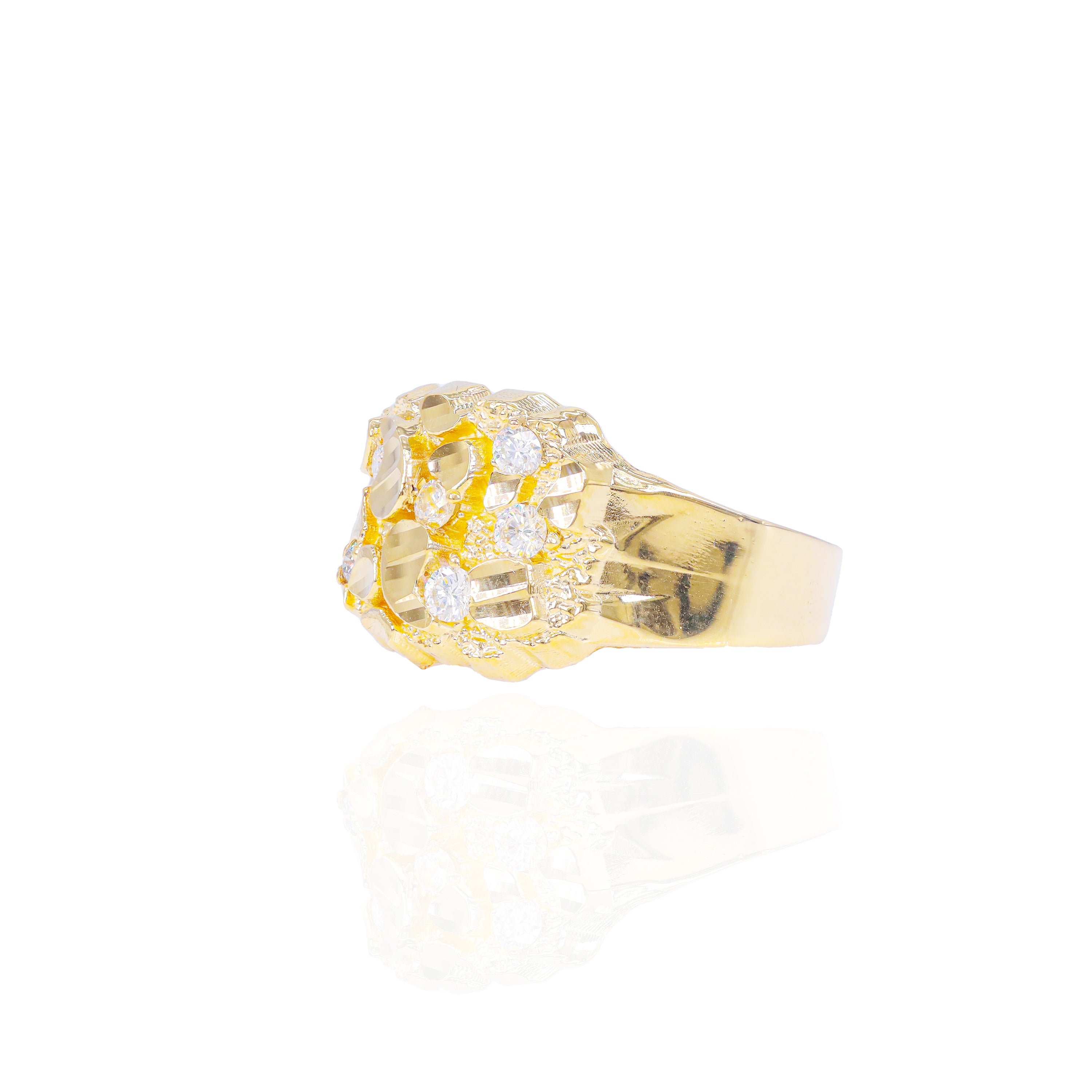 10KT Gold Diamond Nugget Ring