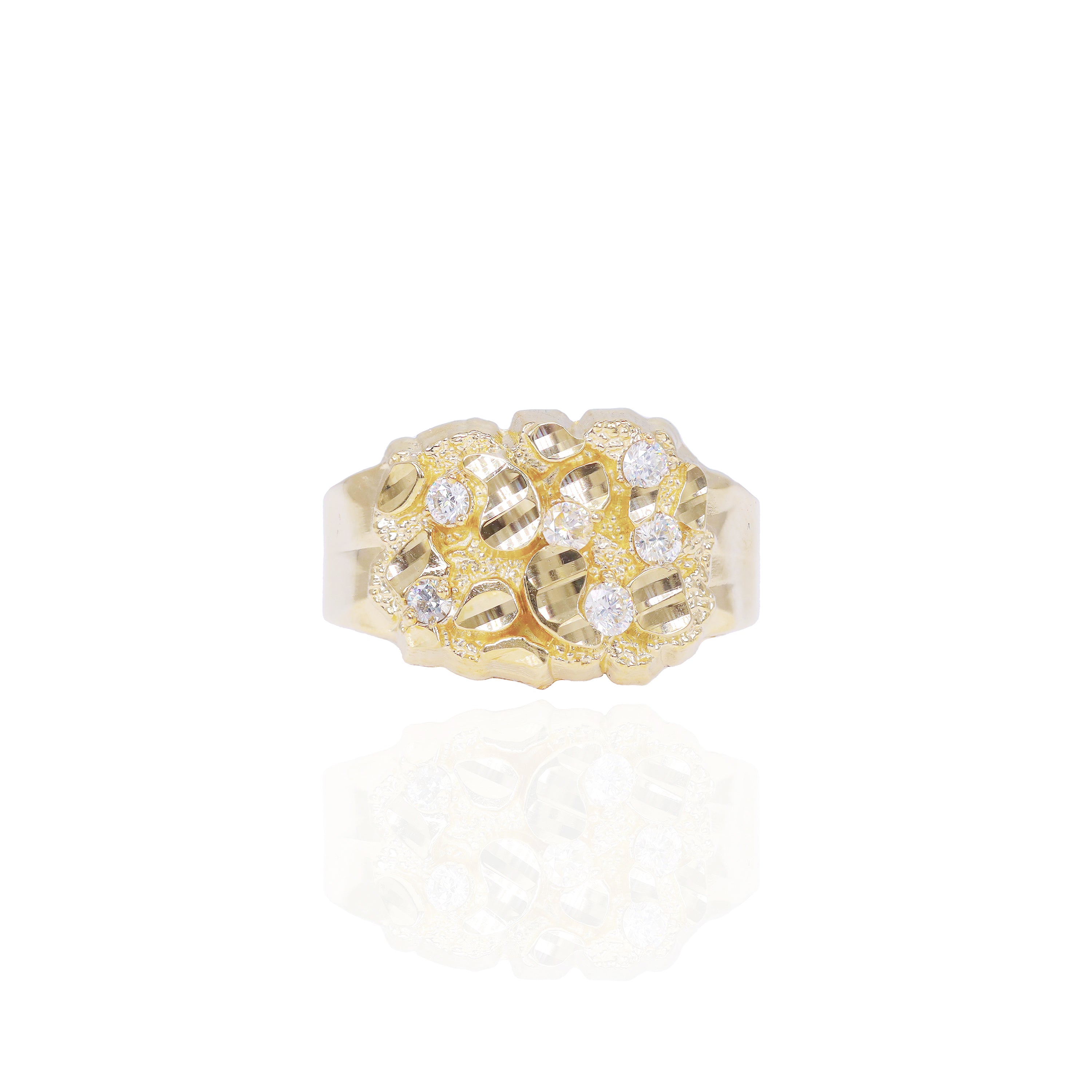 10KT Gold Diamond Nugget Ring