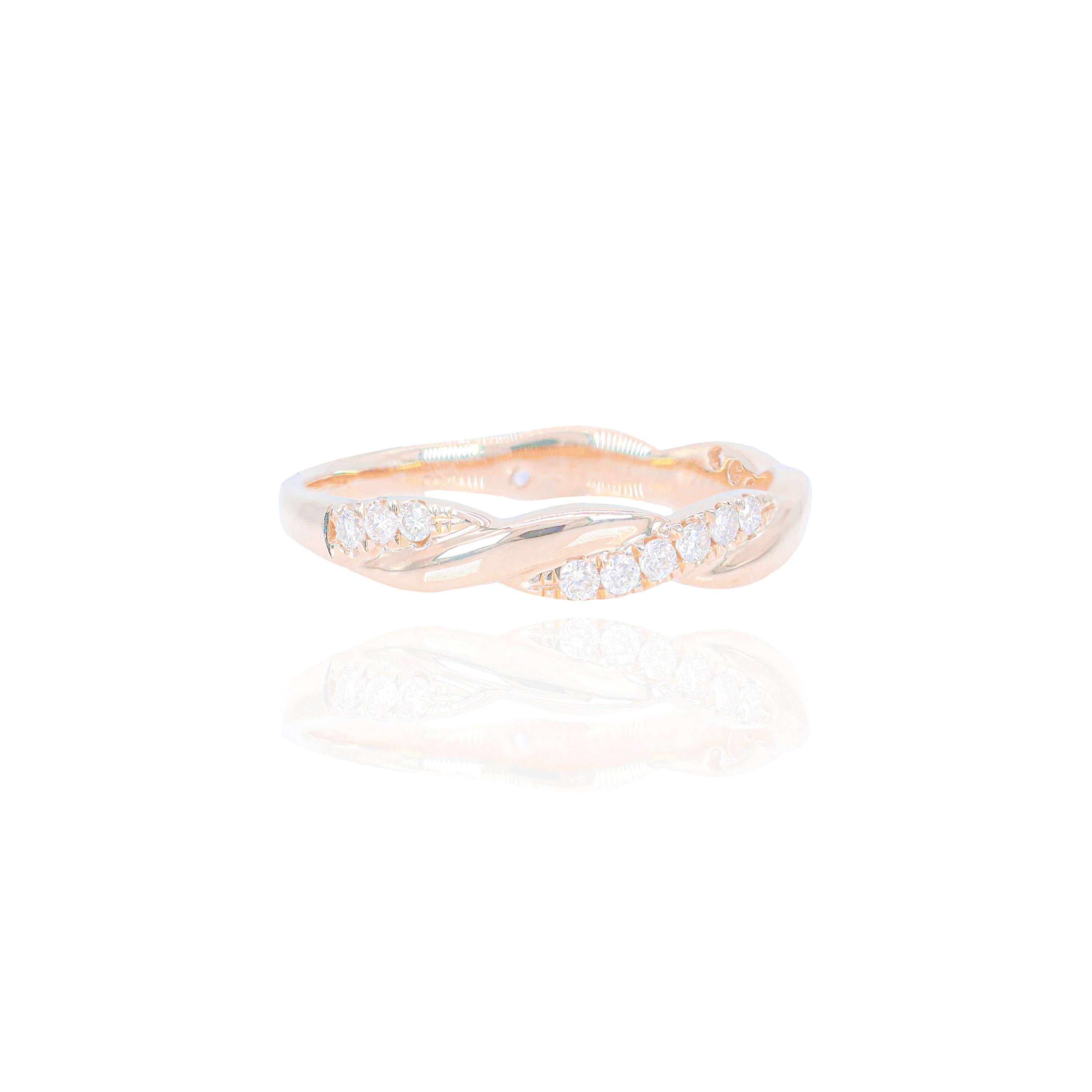 Woven Gold Diamond Ring