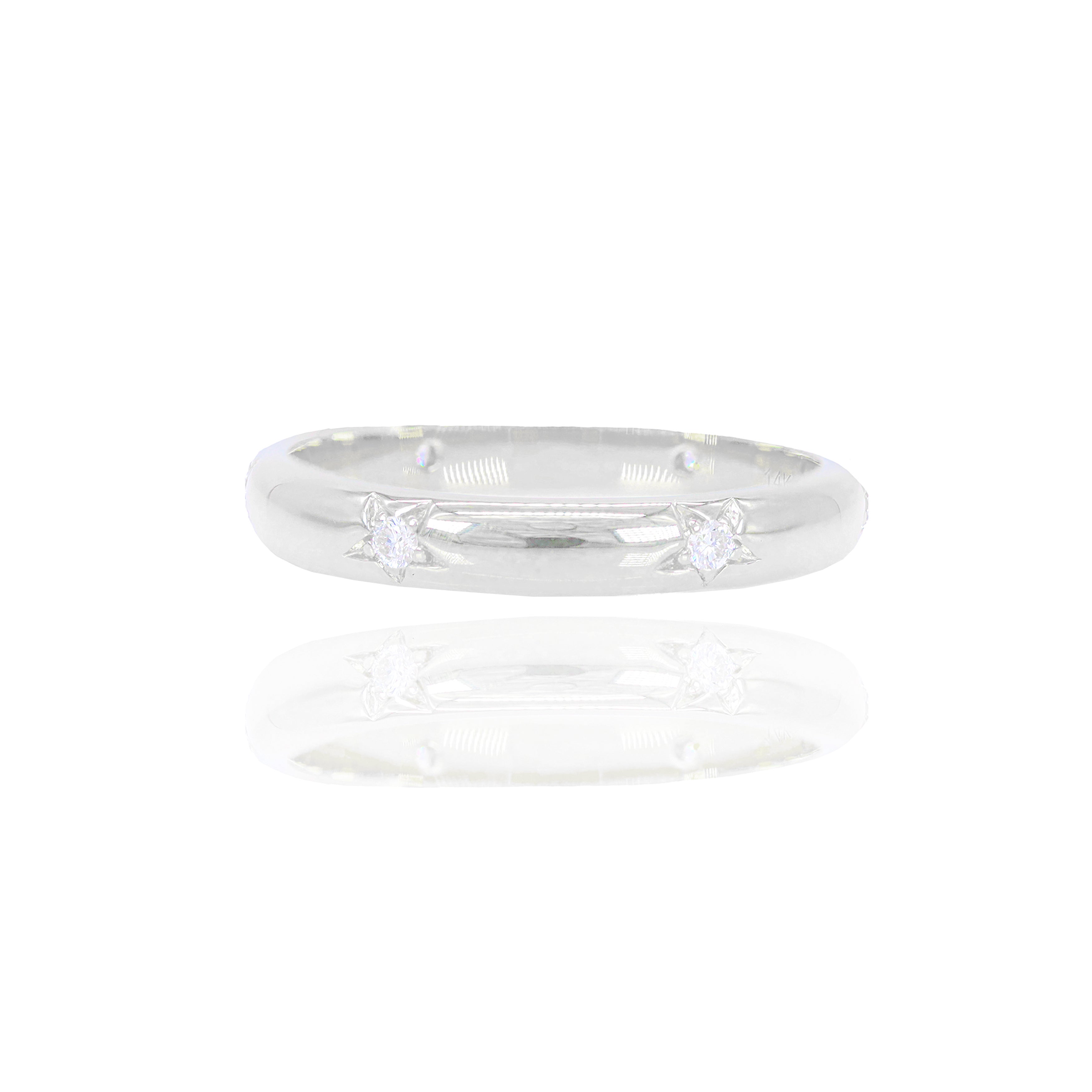 Star Diamond Gold Ring Band