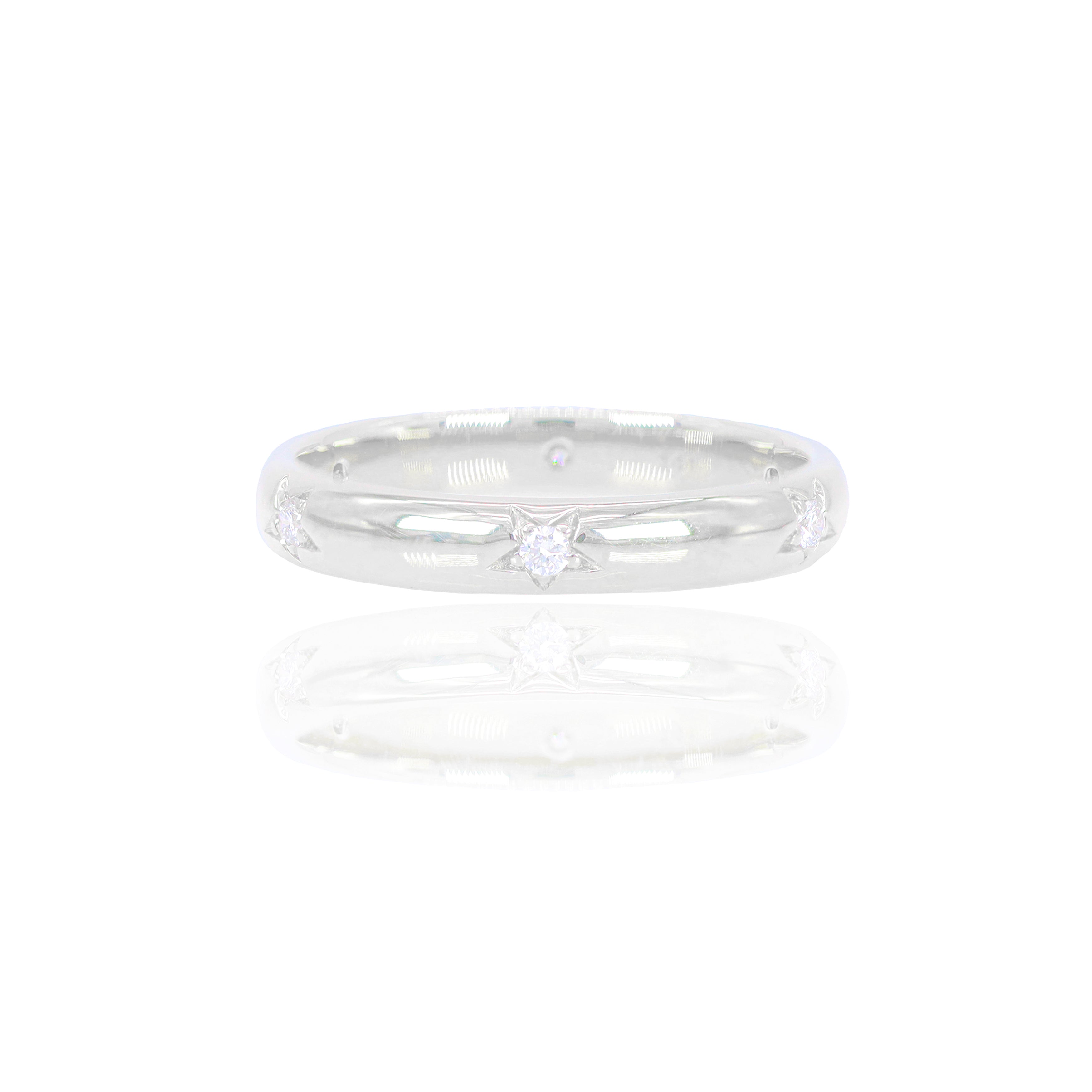 Star Diamond Gold Ring Band
