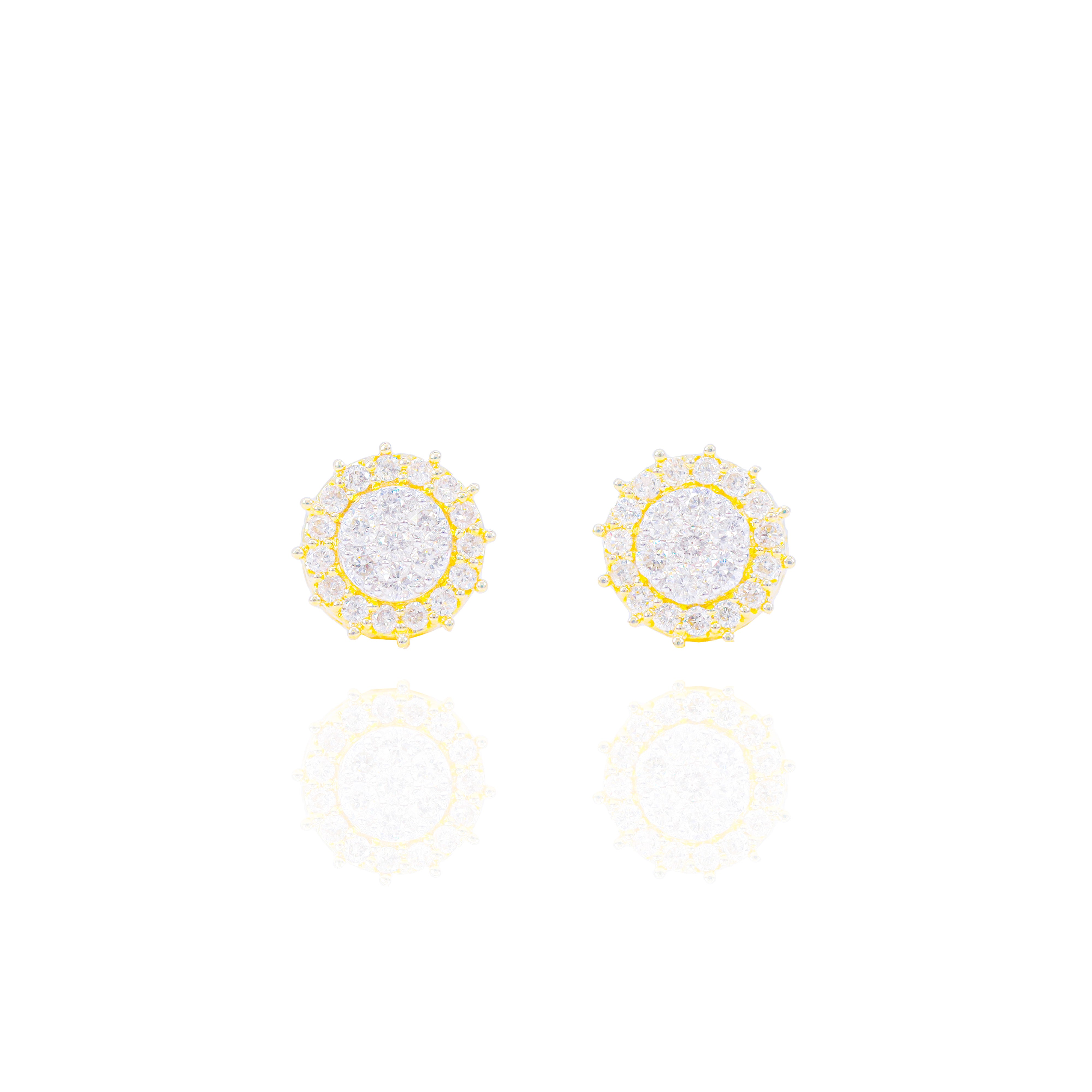 Double Layer Diamond Cluster Earrings