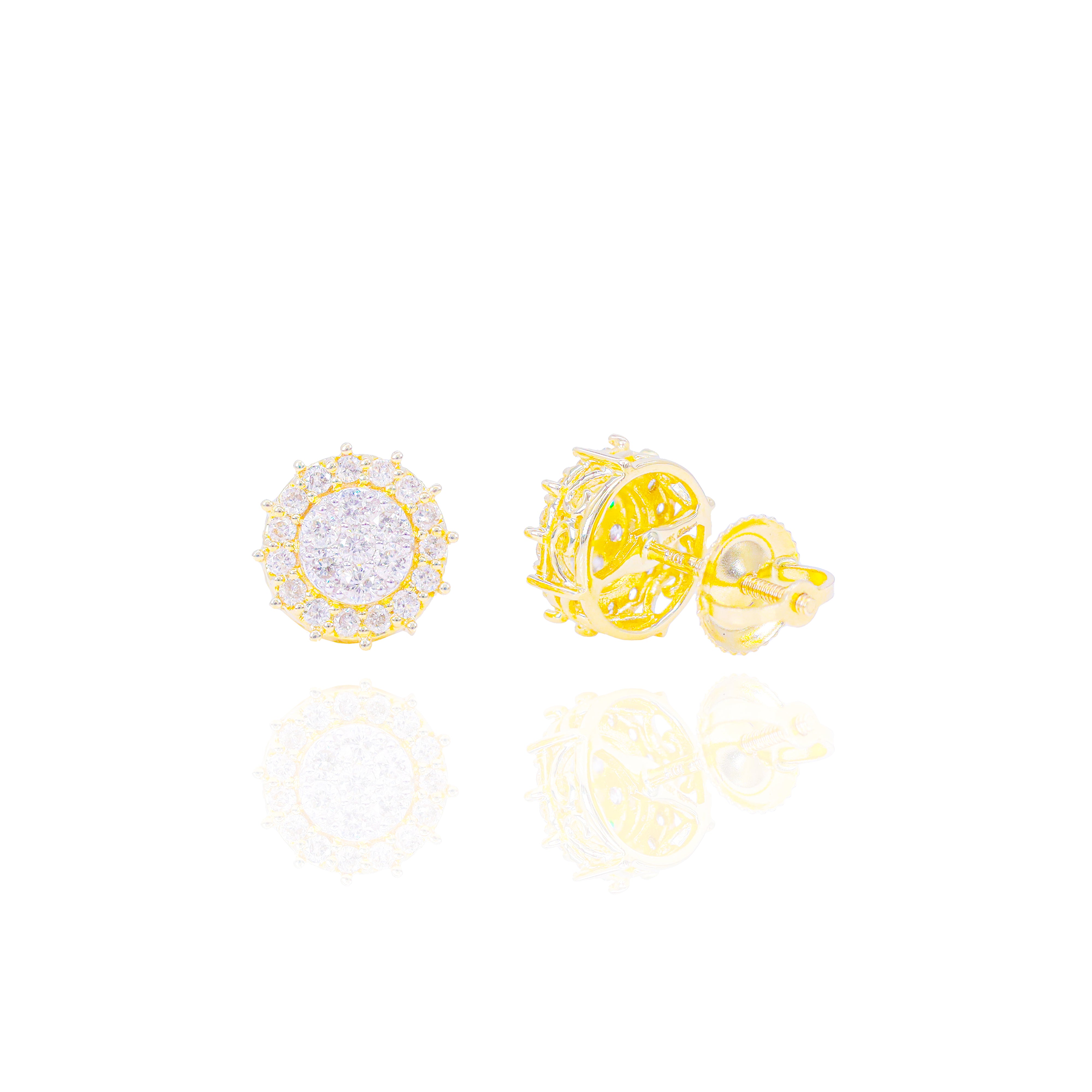 Double Layer Diamond Cluster Earrings