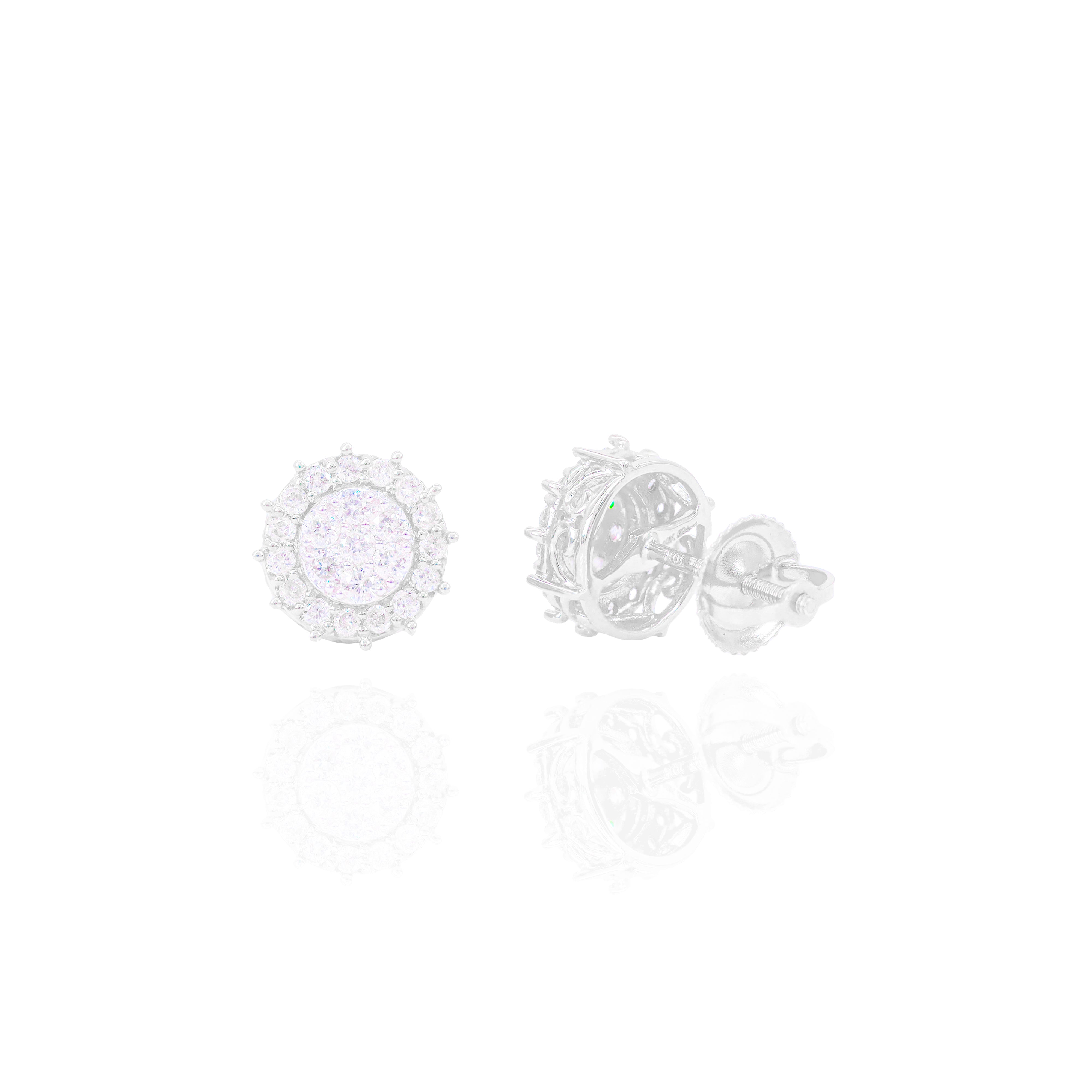 Double Layer Diamond Cluster Earrings