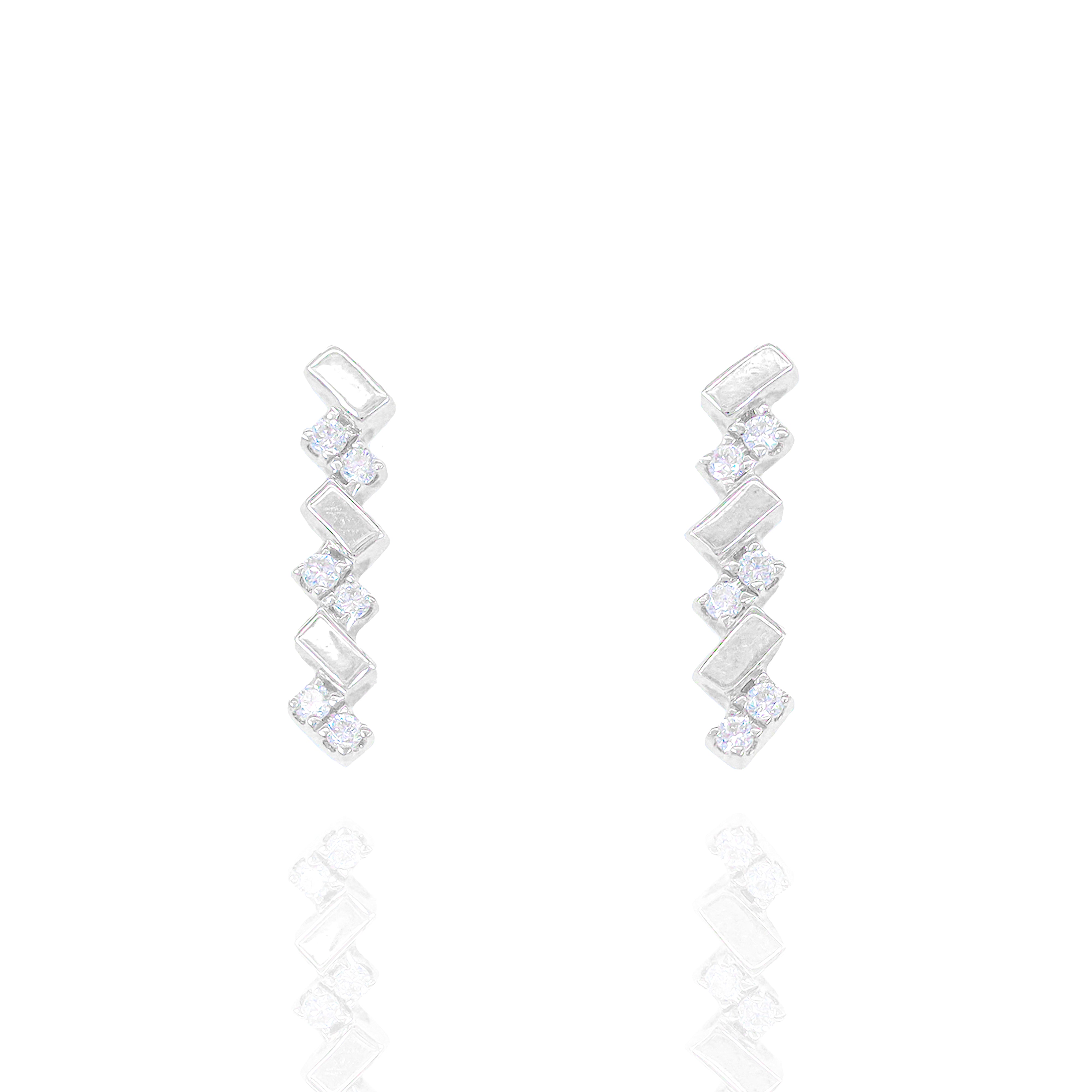 Alternating Gold & Diamond Earrings