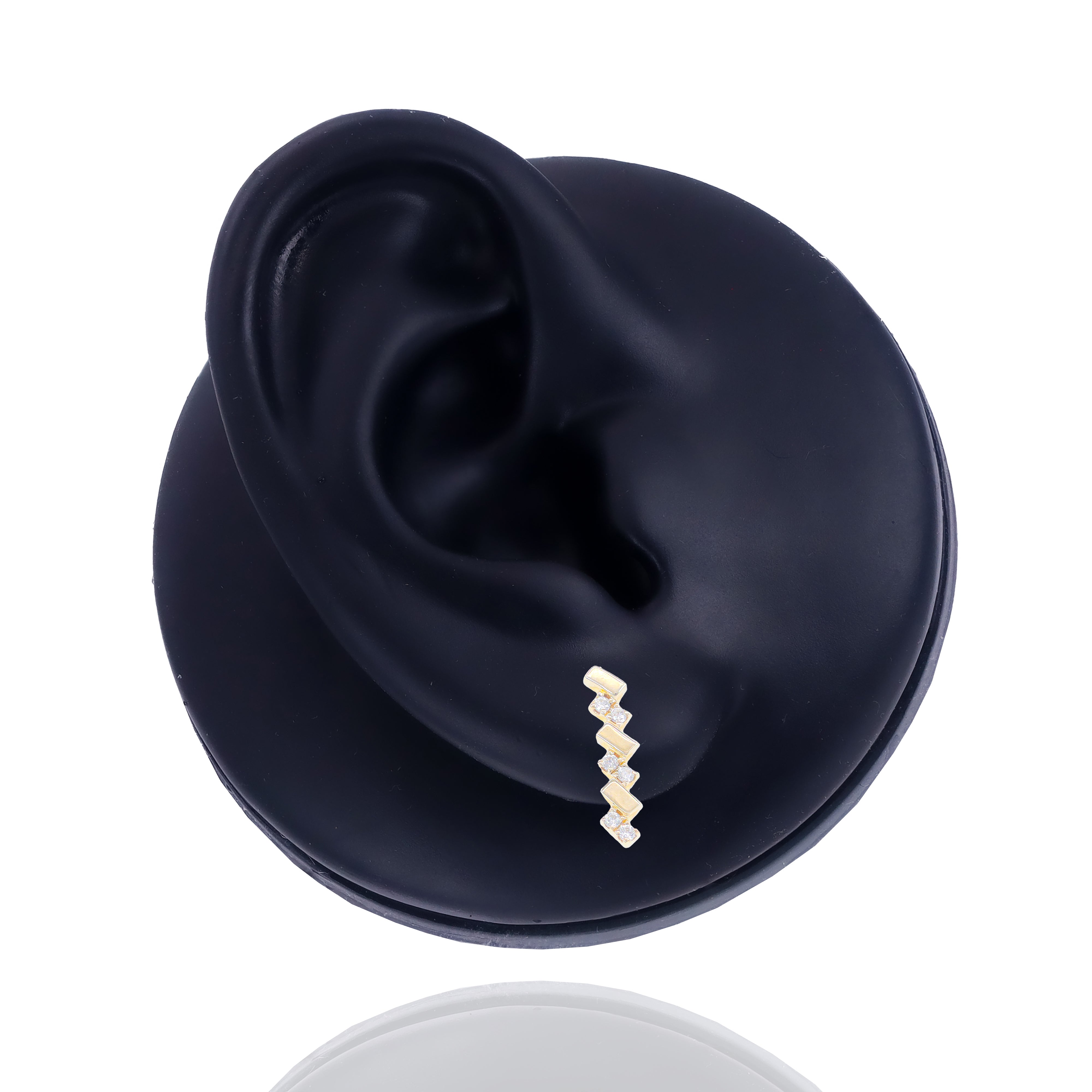Alternating Gold & Diamond Earrings
