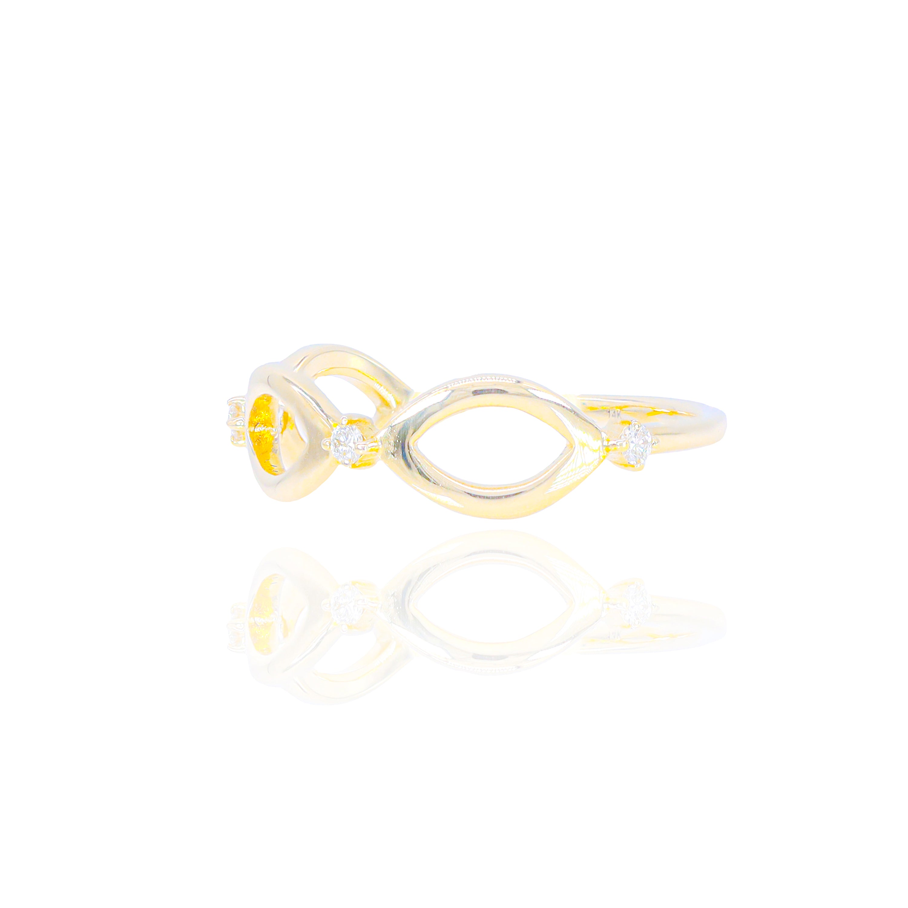 Oval Shaped Gold & Diamond Ring