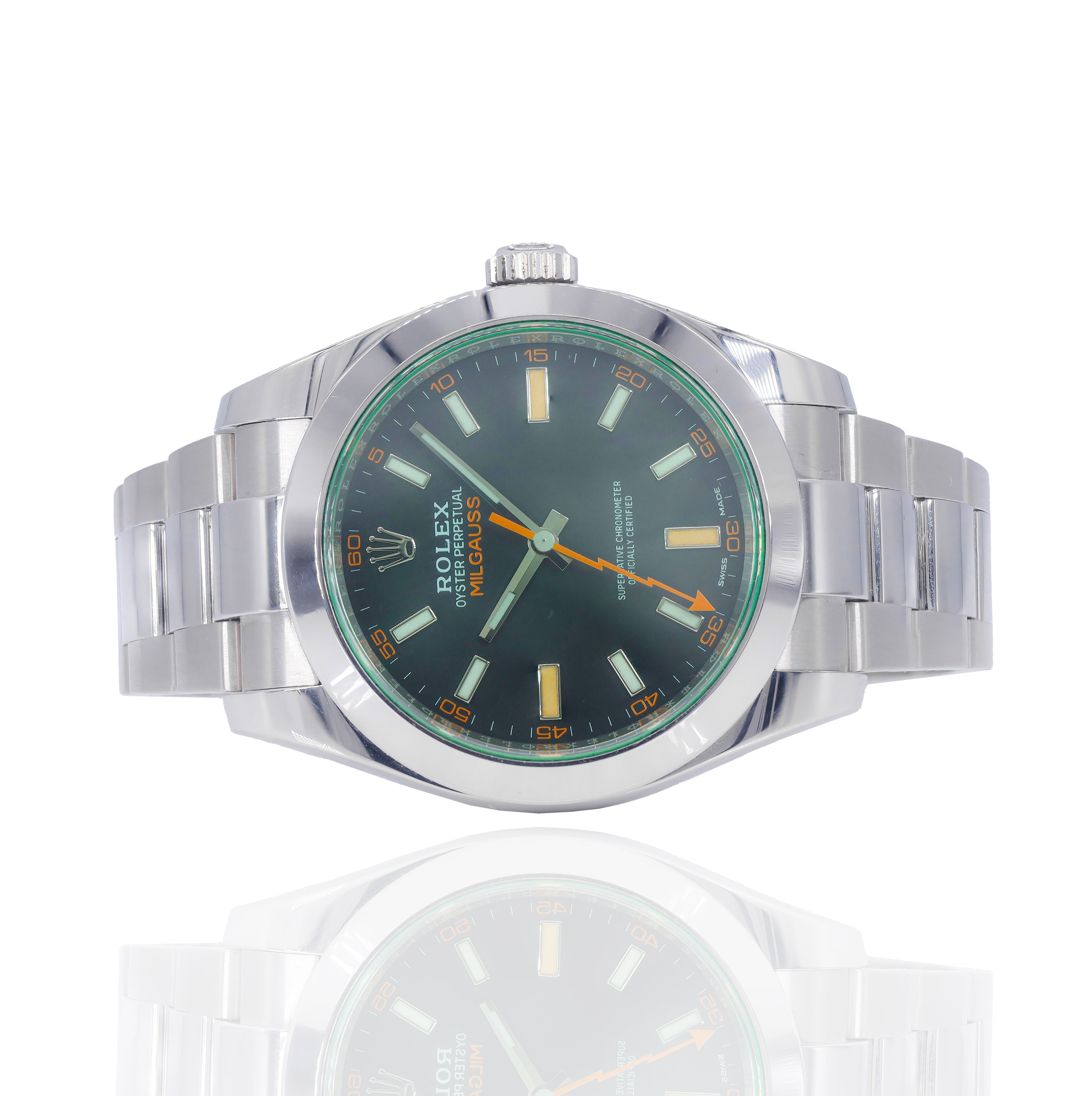 Rolex Milgauss 40mm 116400GV Mens Oystersteel Smooth Bezel & Intense Dial