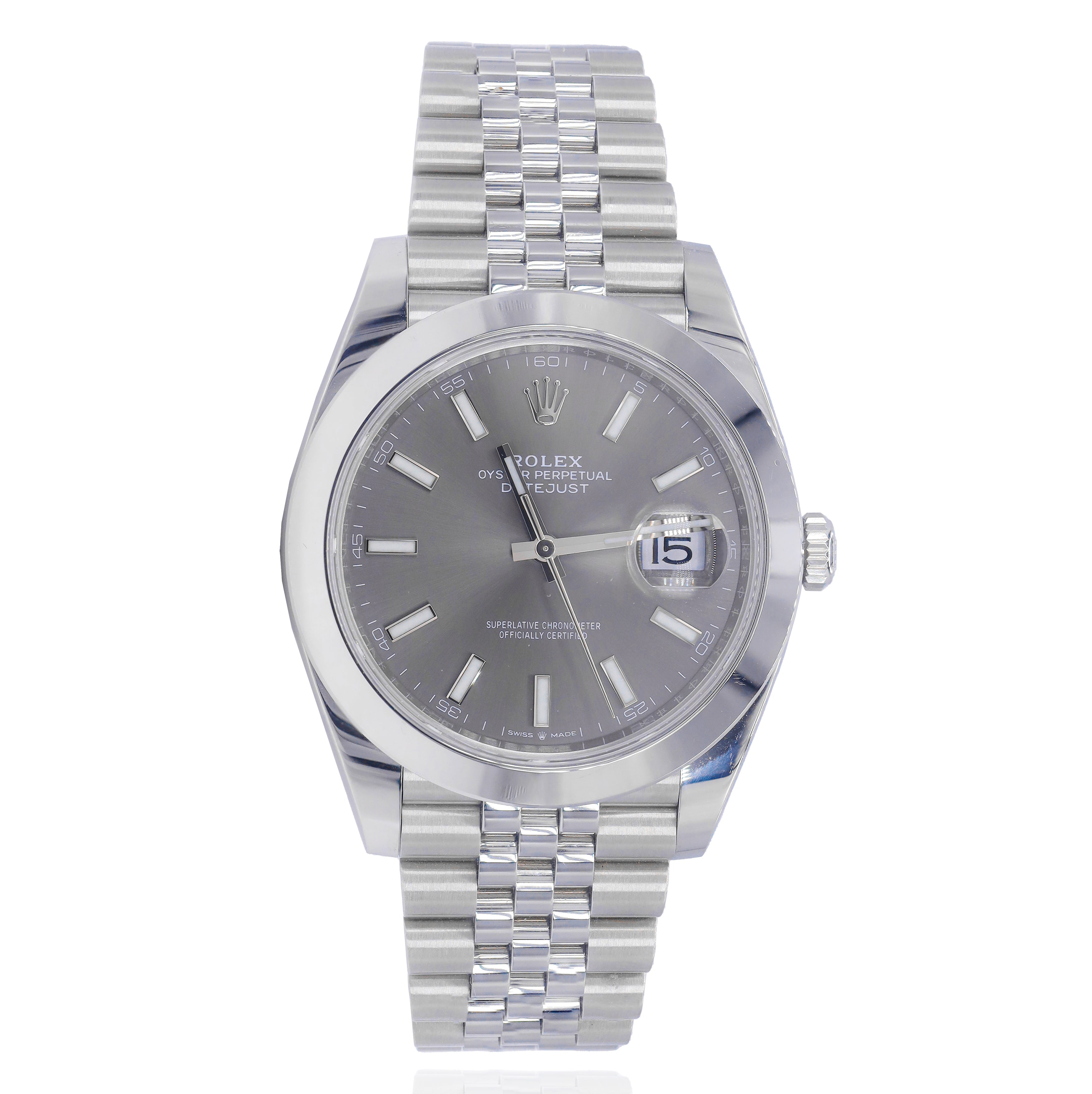 Rolex 126334 DateJust Slate Grey Dial 41mm Smooth Bezel