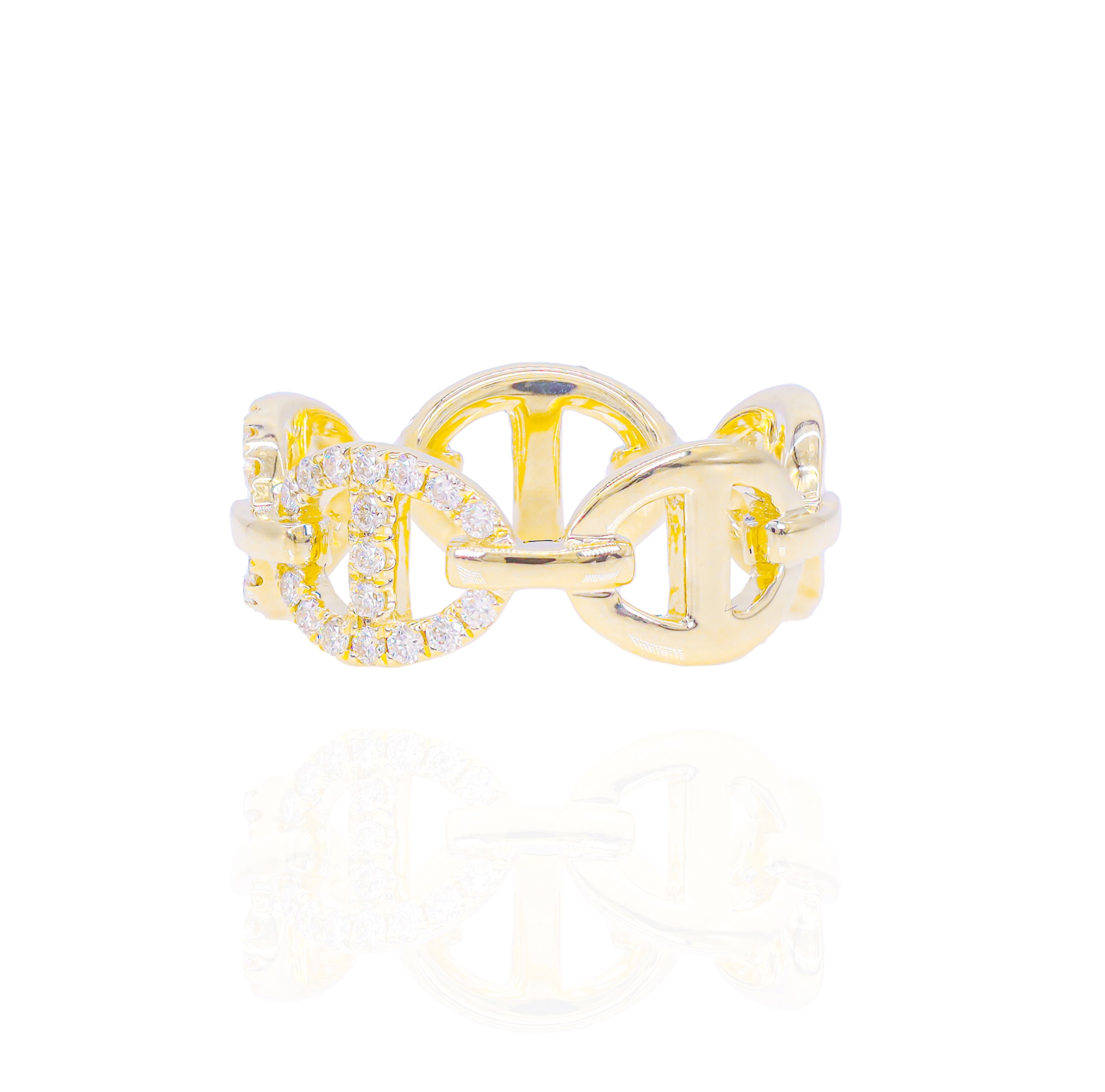 Gold & Diamond Mariner Link Ring