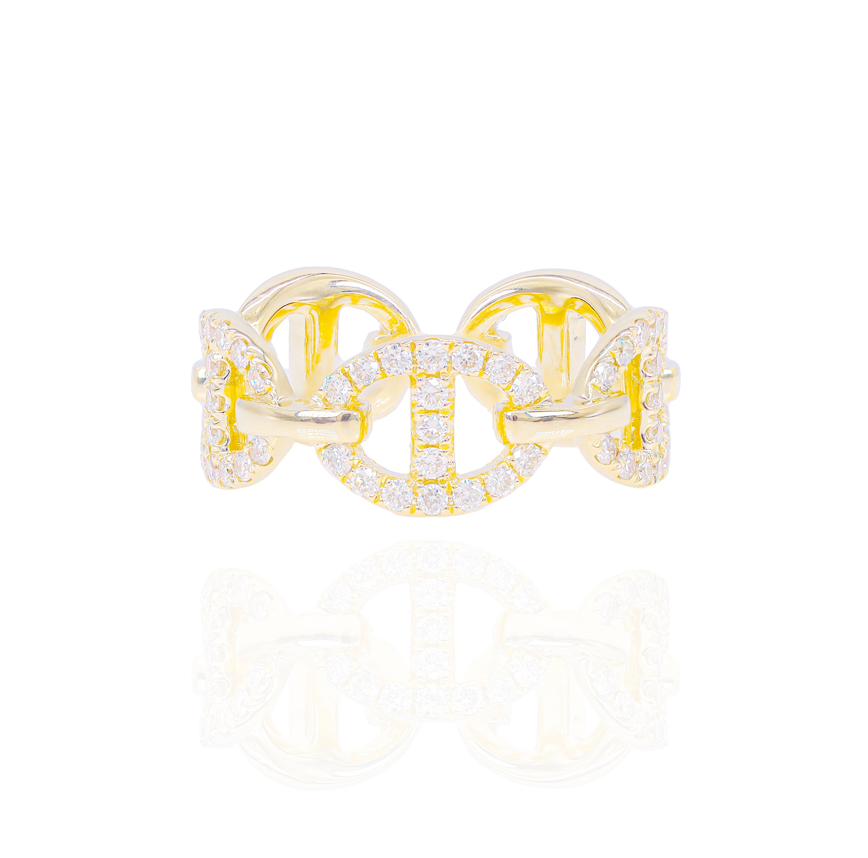 Gold & Diamond Mariner Link Ring