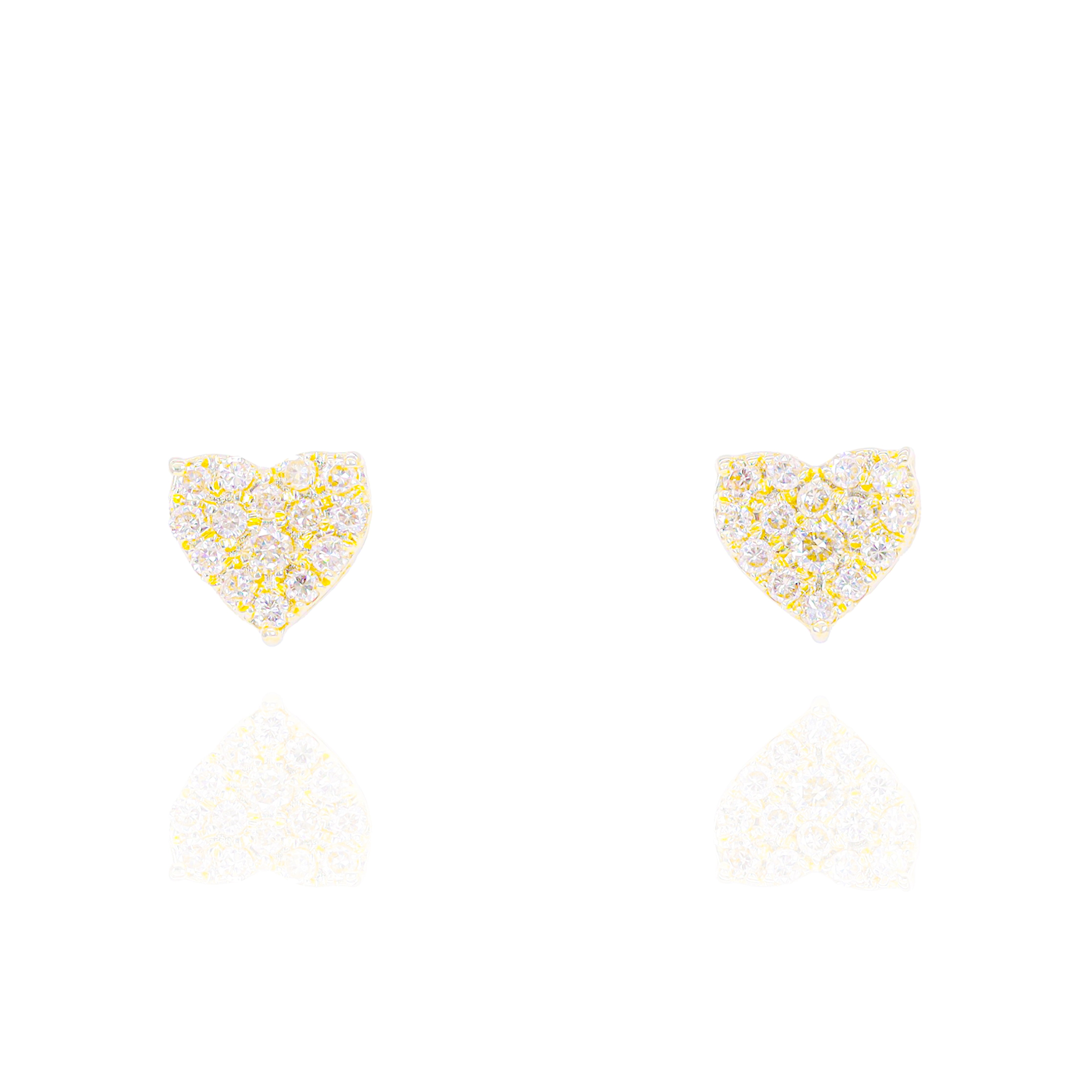 Cluster Heart Shaped Diamond Earrings