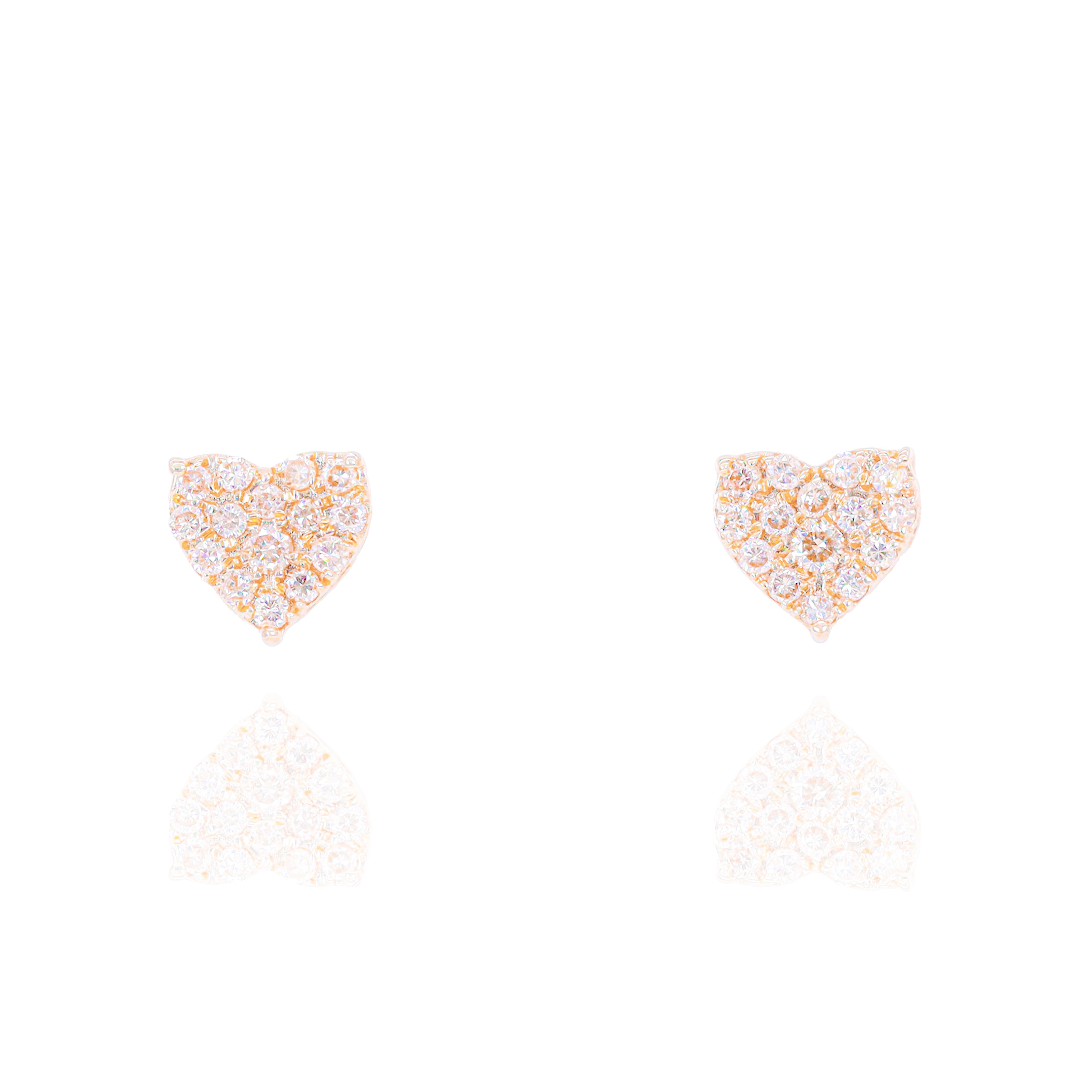 Cluster Heart Shaped Diamond Earrings