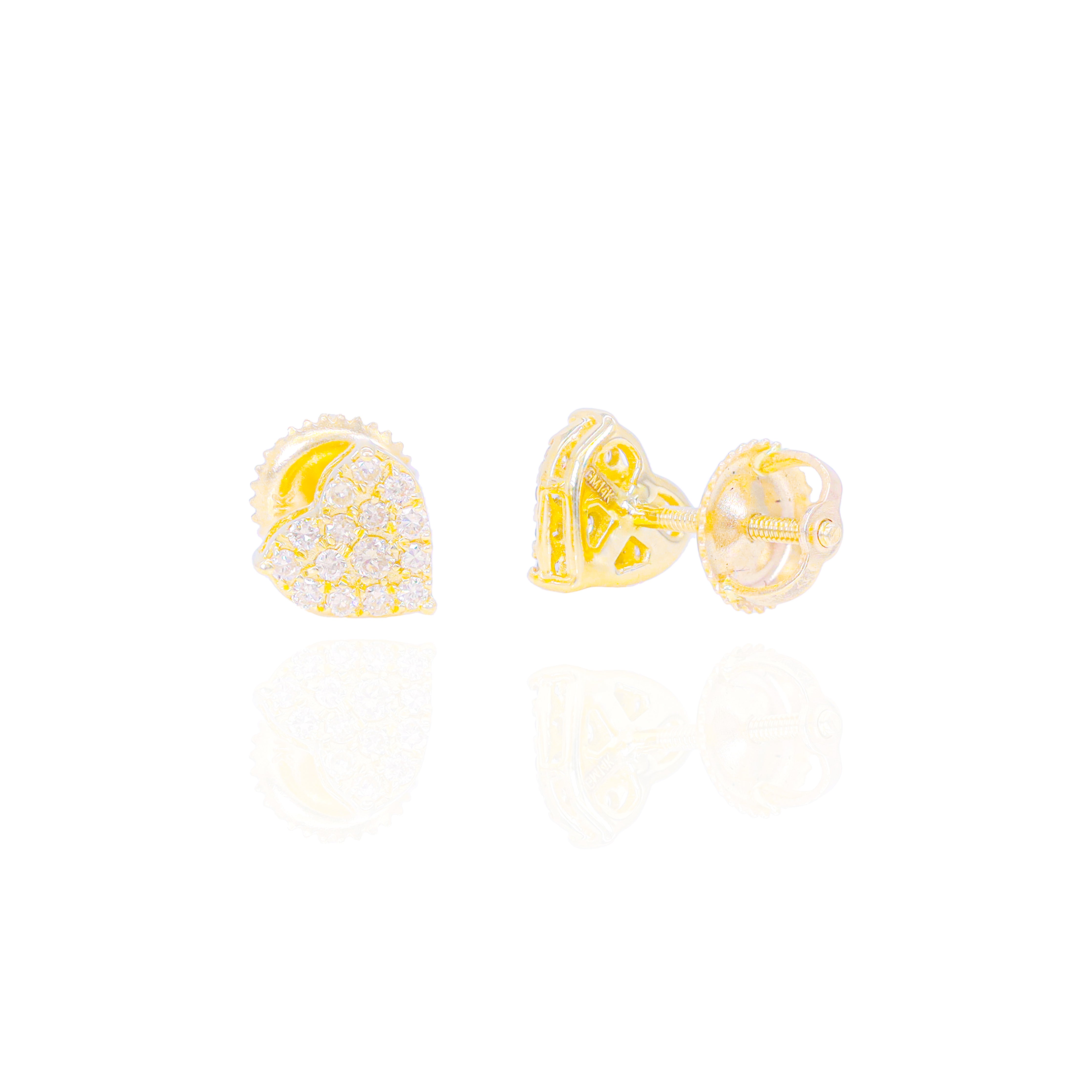 Cluster Heart Shaped Diamond Earrings
