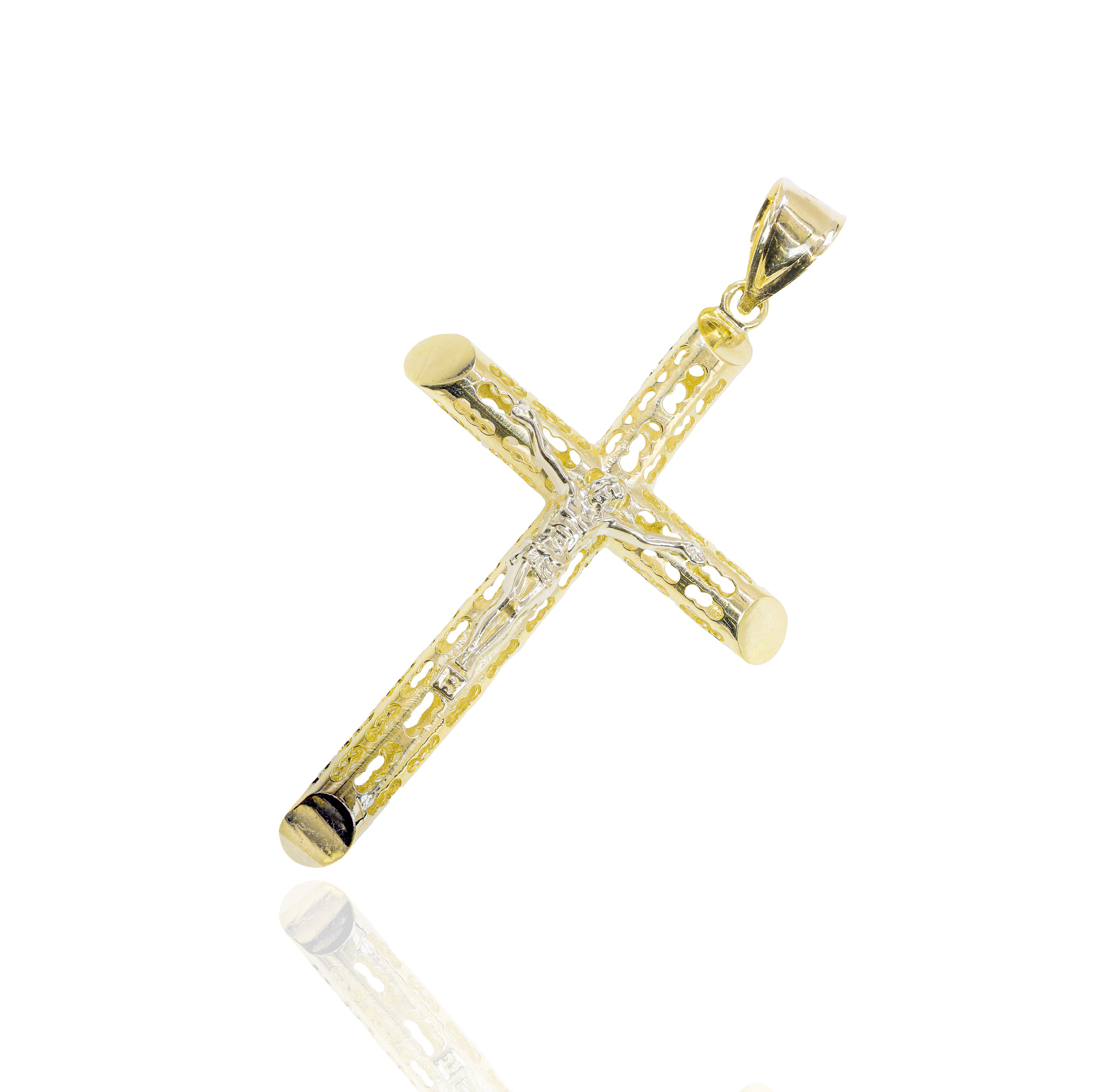 Italian Gold Jesus on Cross Pendant