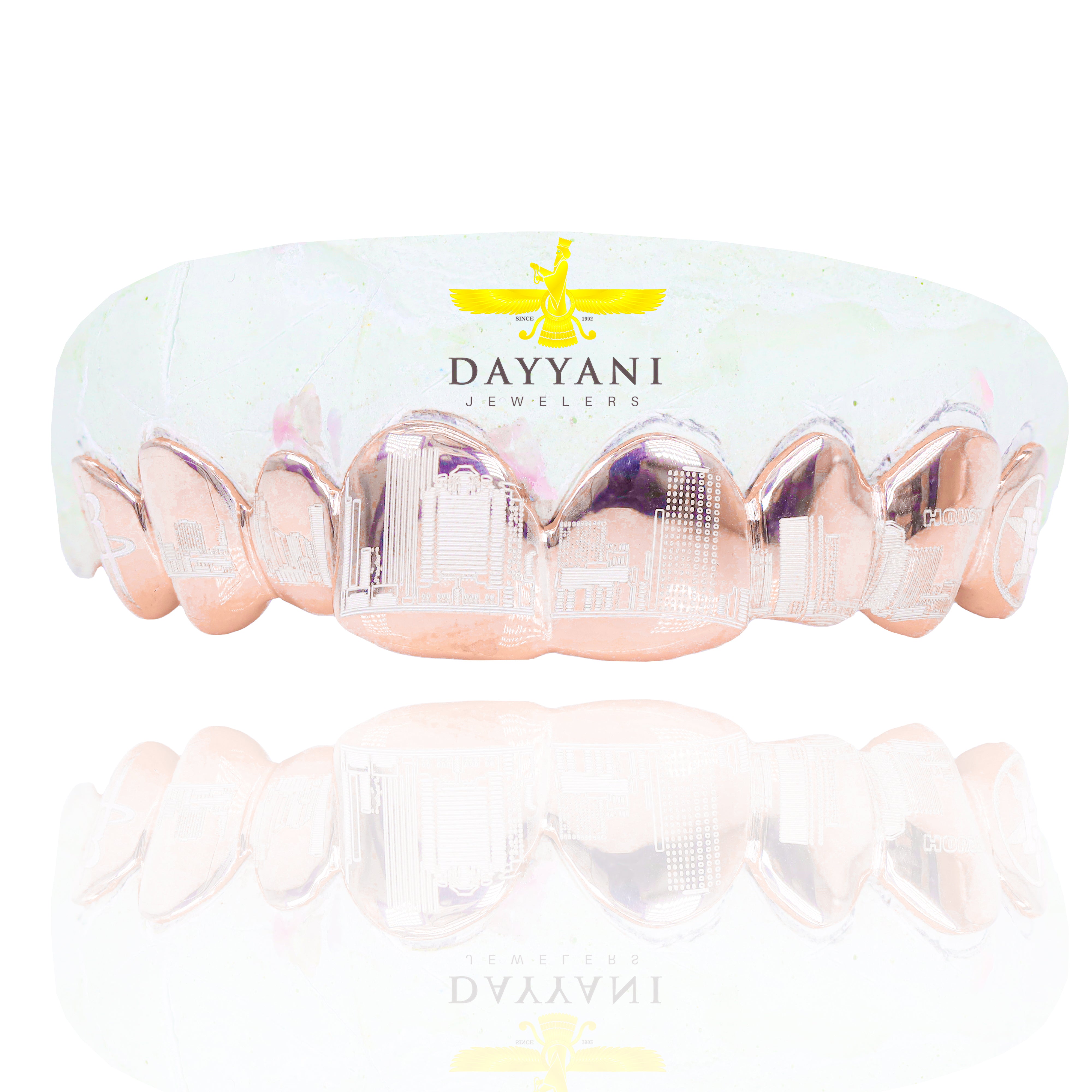 Custom 8 Teeth with Houston Astros World Series & Houston Rockets Edition Gold Grillz