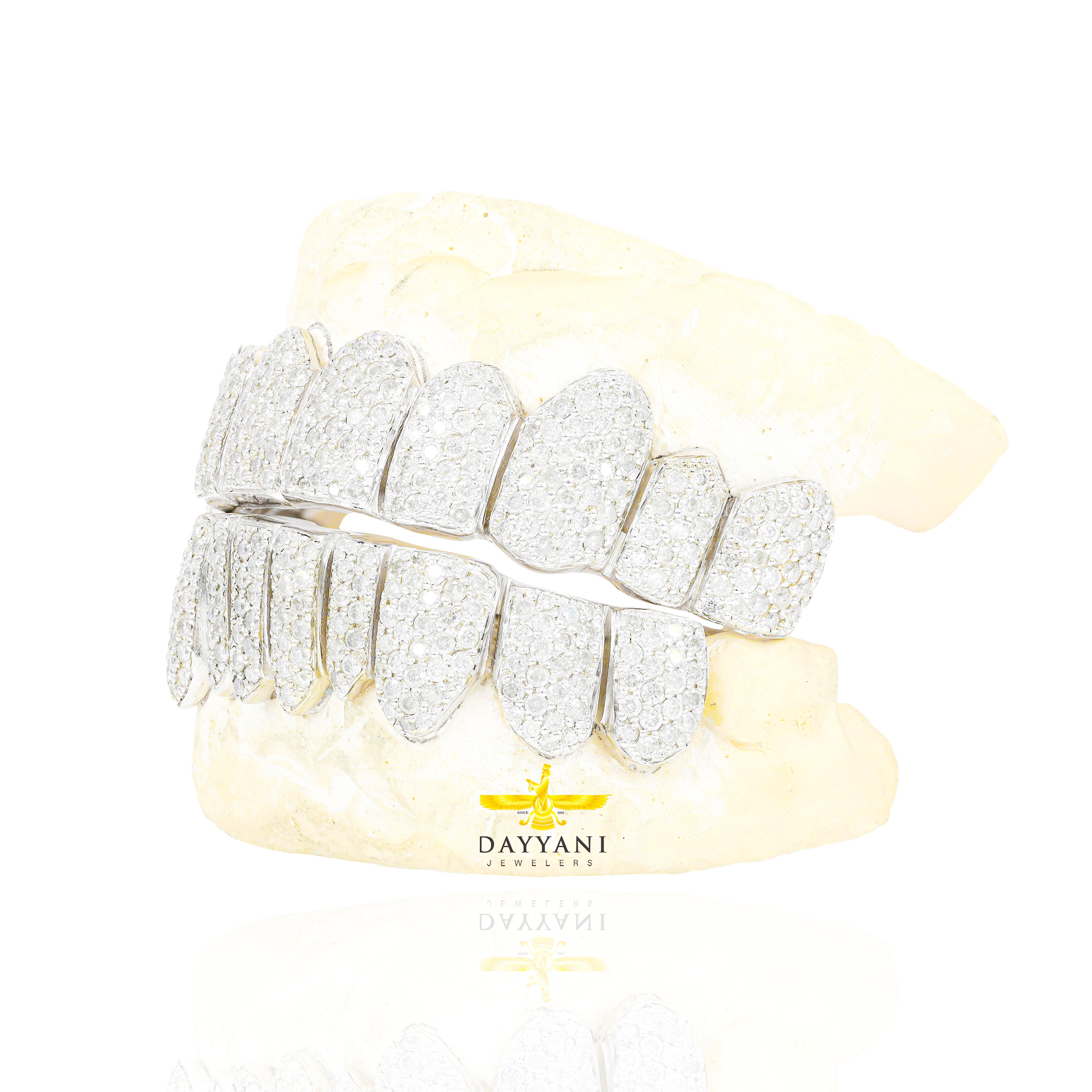 Custom I Clarity Diamond Grillz Hand Set Natural Diamonds Gold Grillz (Zig-Zag Setting)