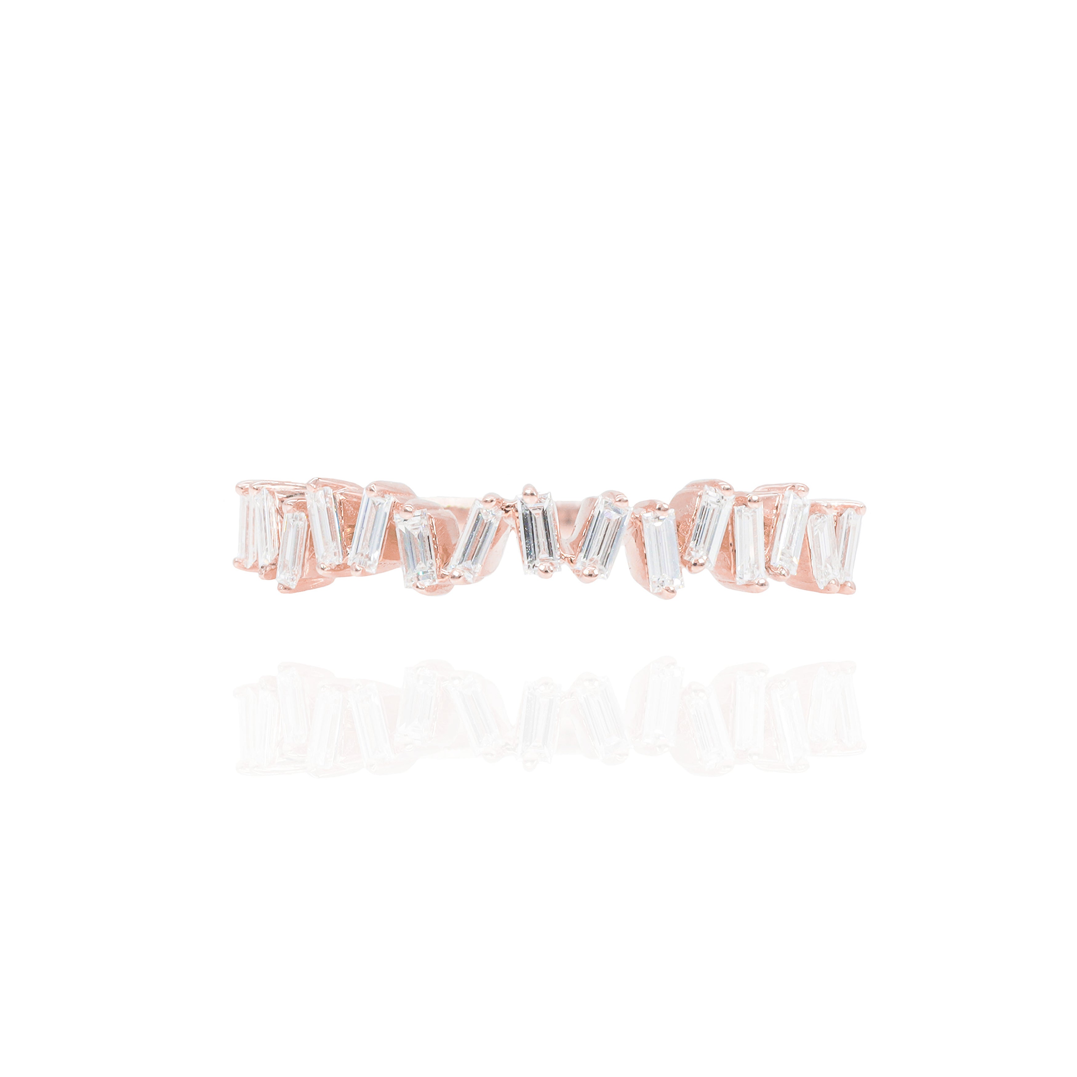 Jagged Baguette Diamond Ring Band