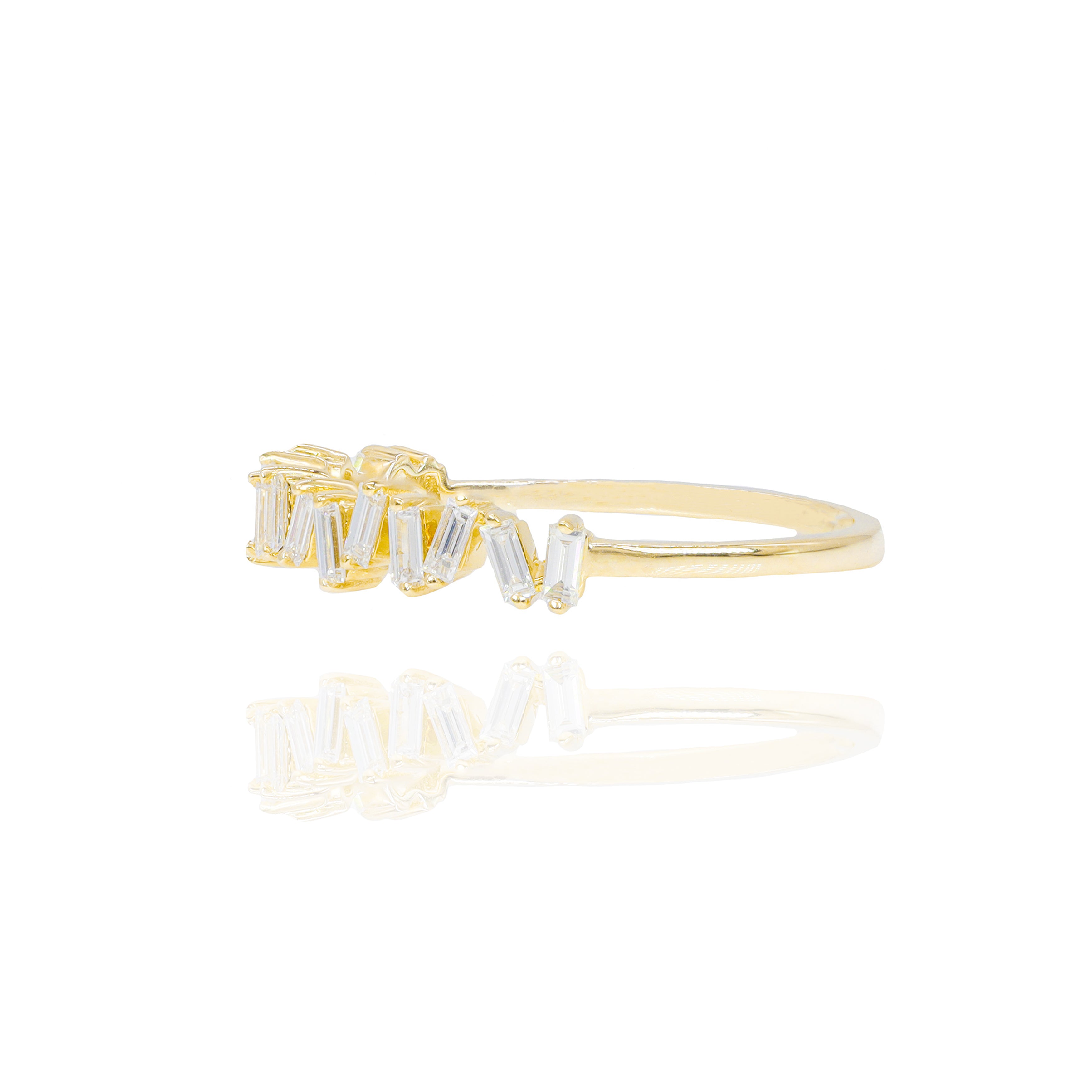 Jagged Baguette Diamond Ring Band