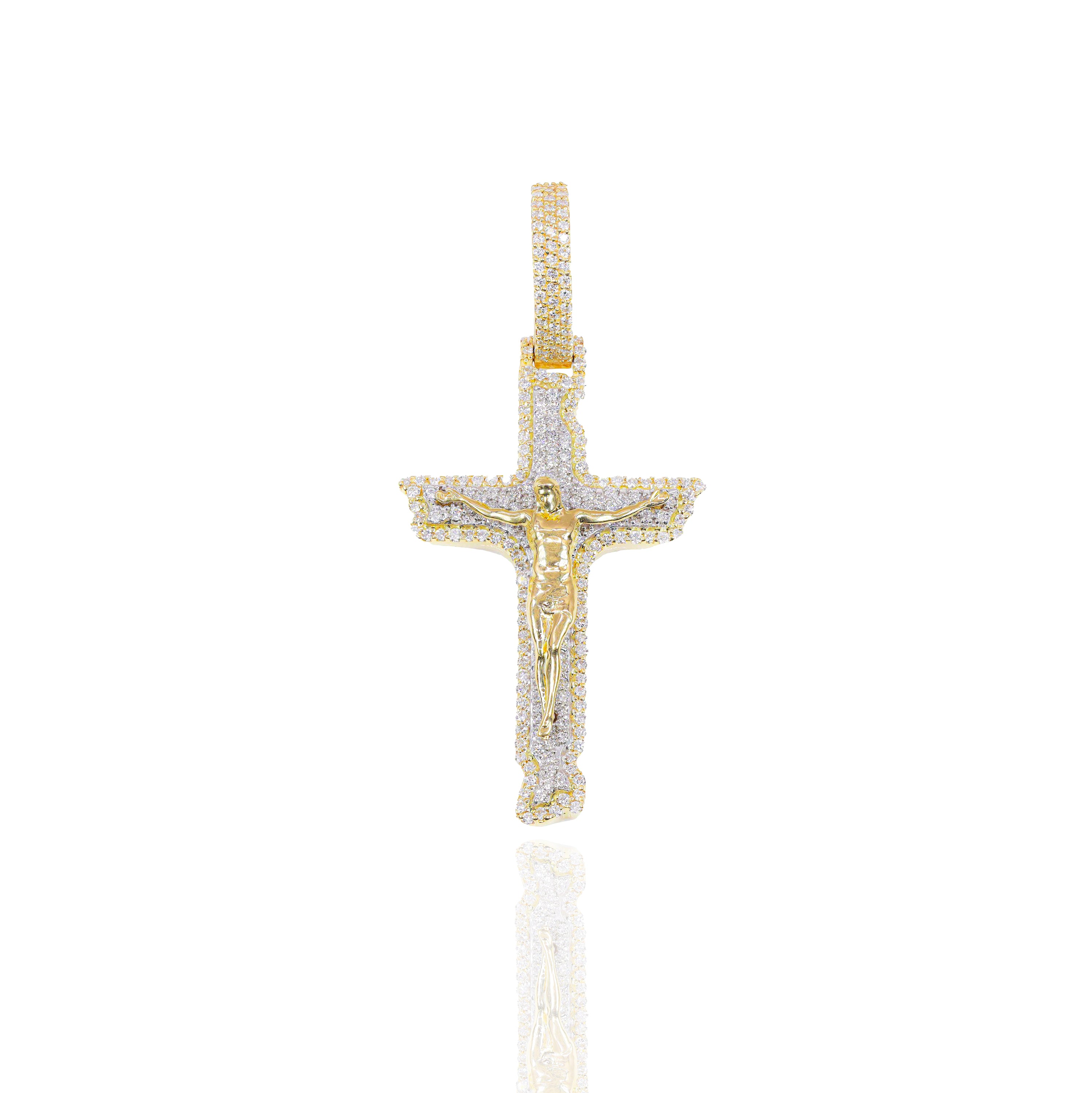 Diamond Cross With Jesus Pendant