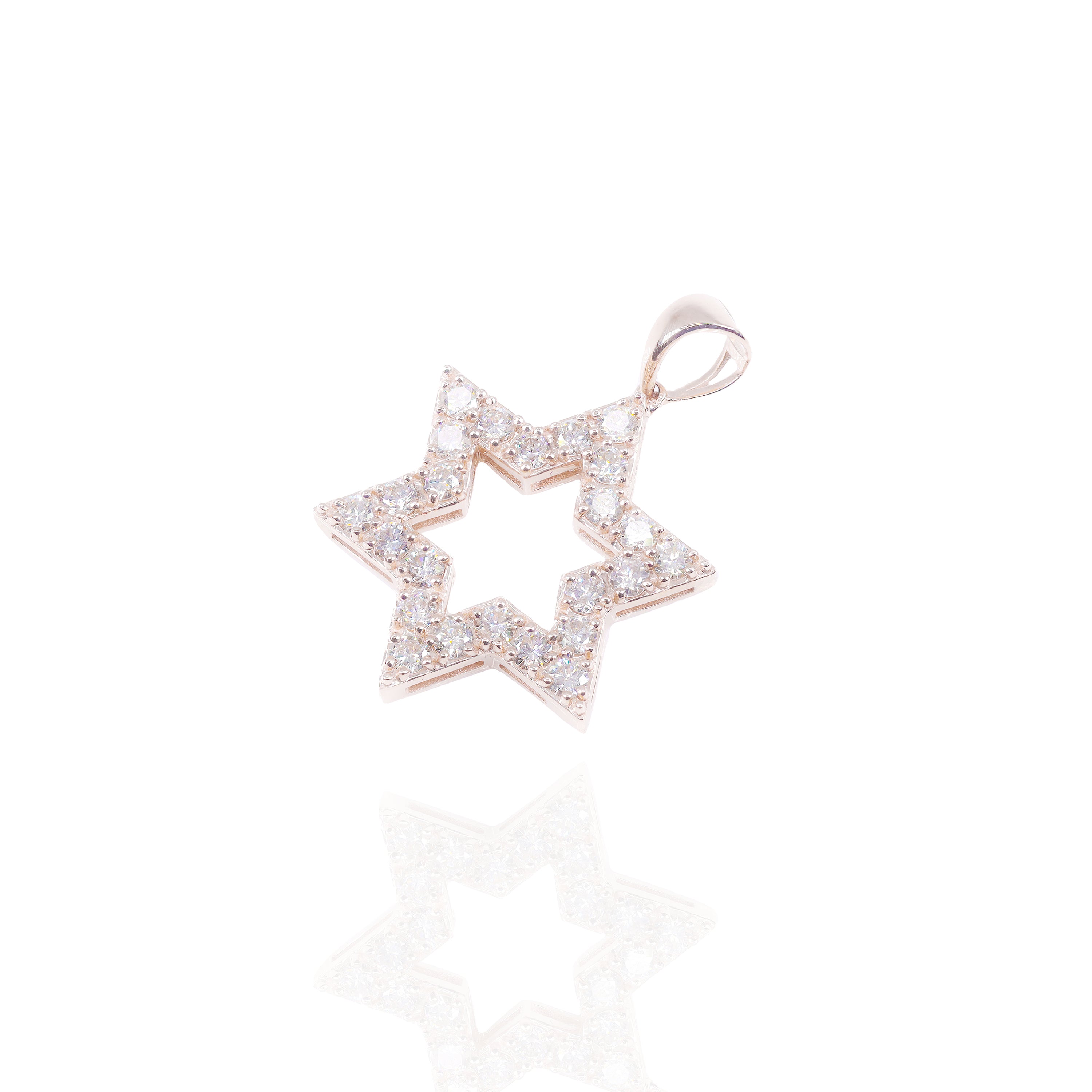 Star of David with 6 Pointers Diamond Pendant