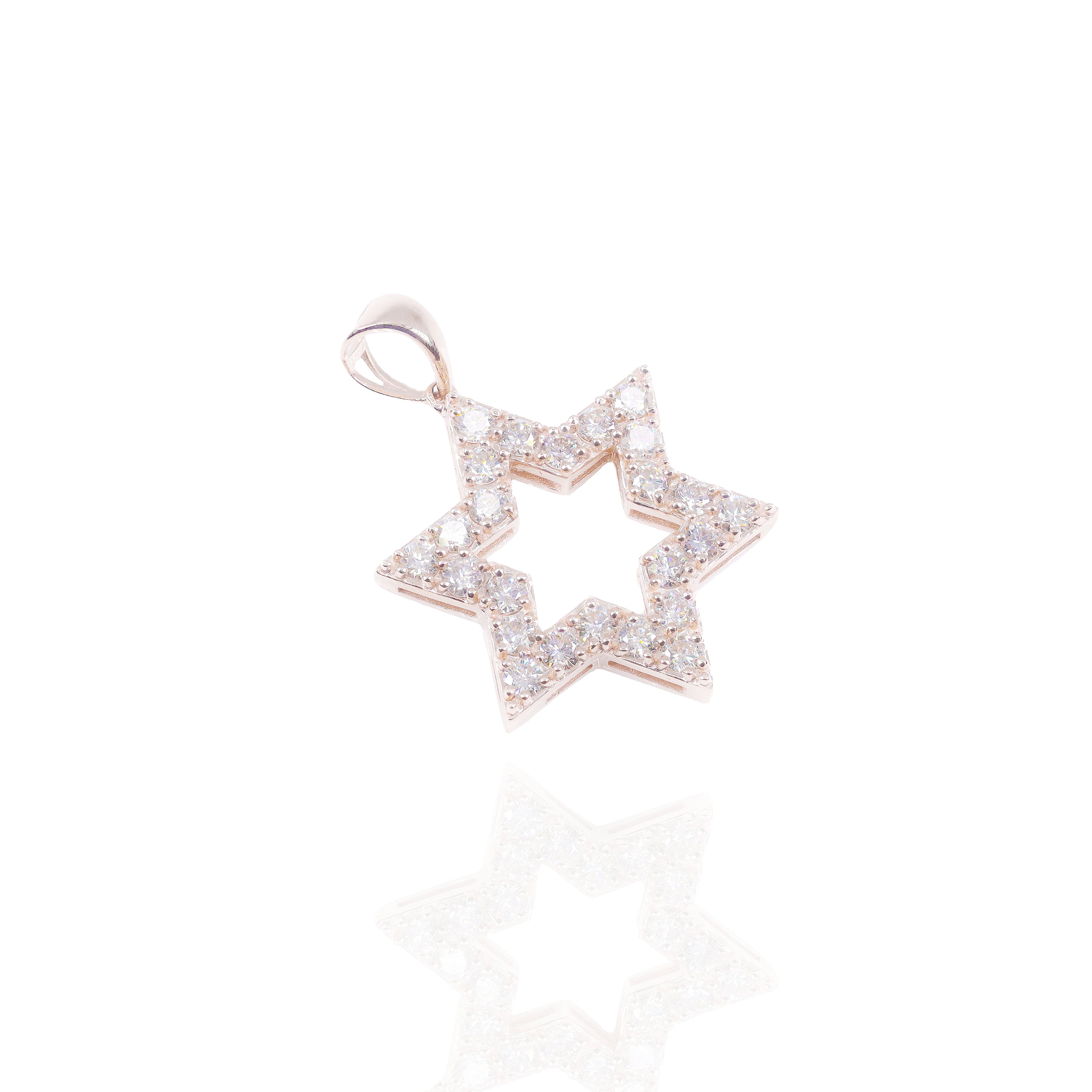 Star of David with 6 Pointers Diamond Pendant