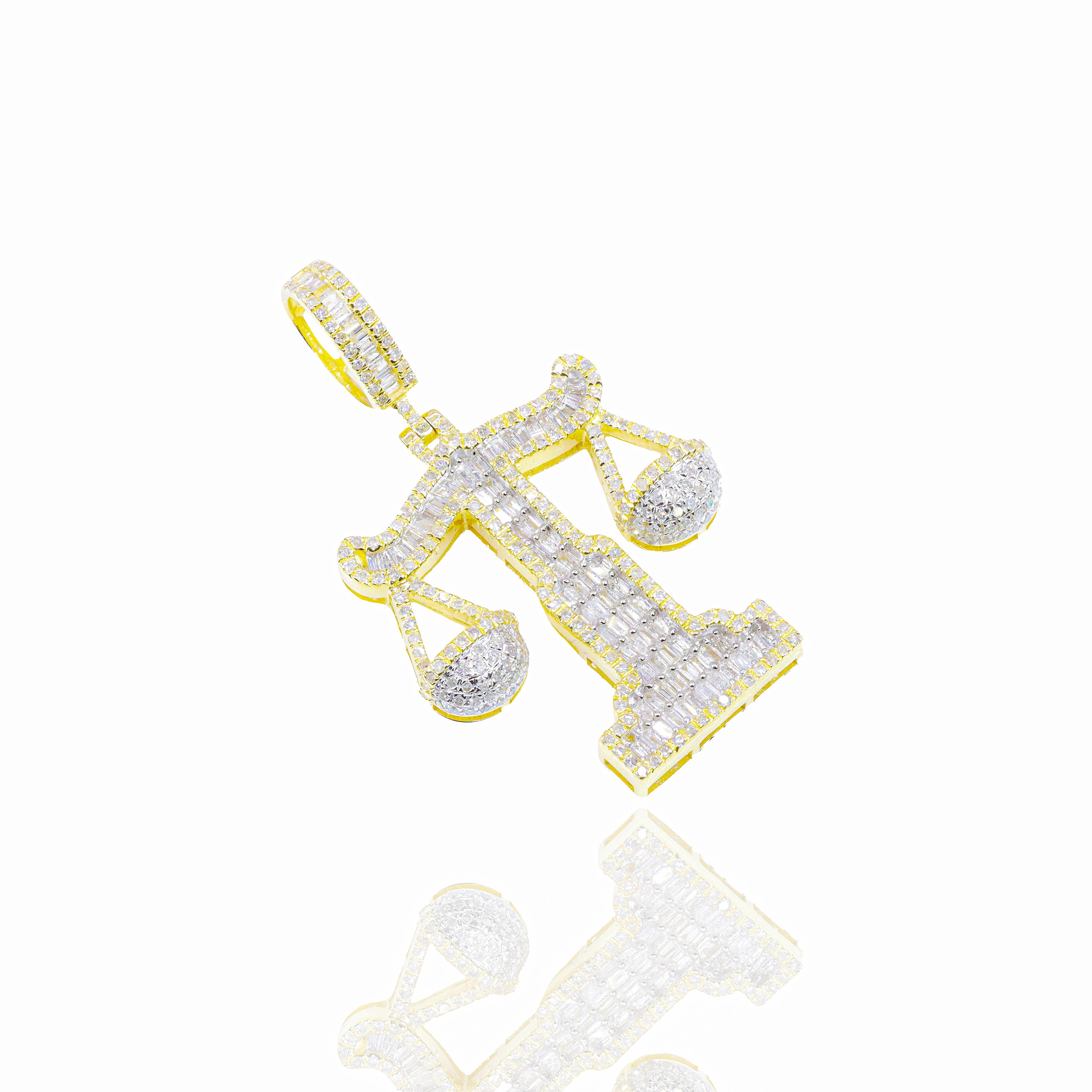 Baguette Diamond Scale Diamond Pendant