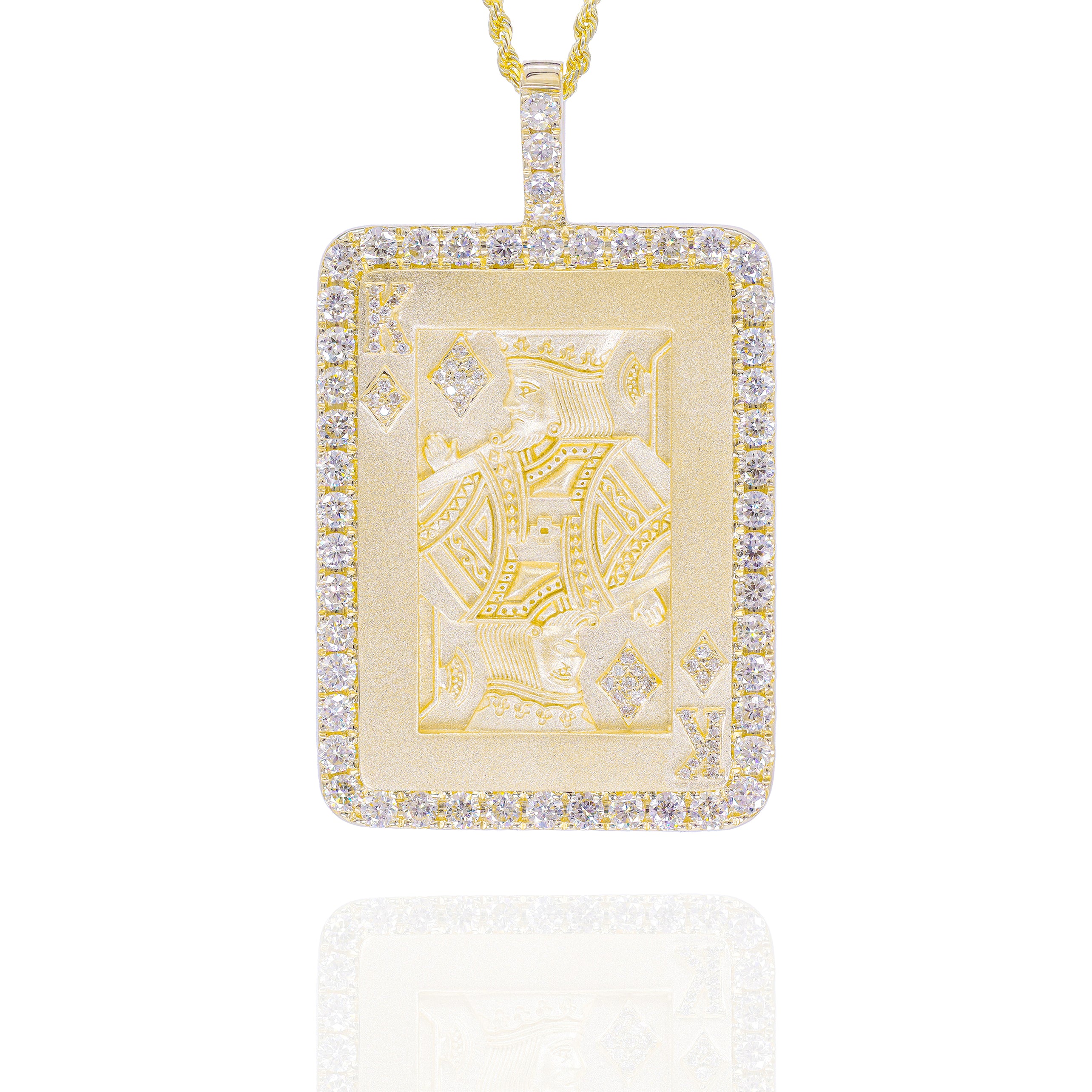 Large King of Diamonds Card Pendant