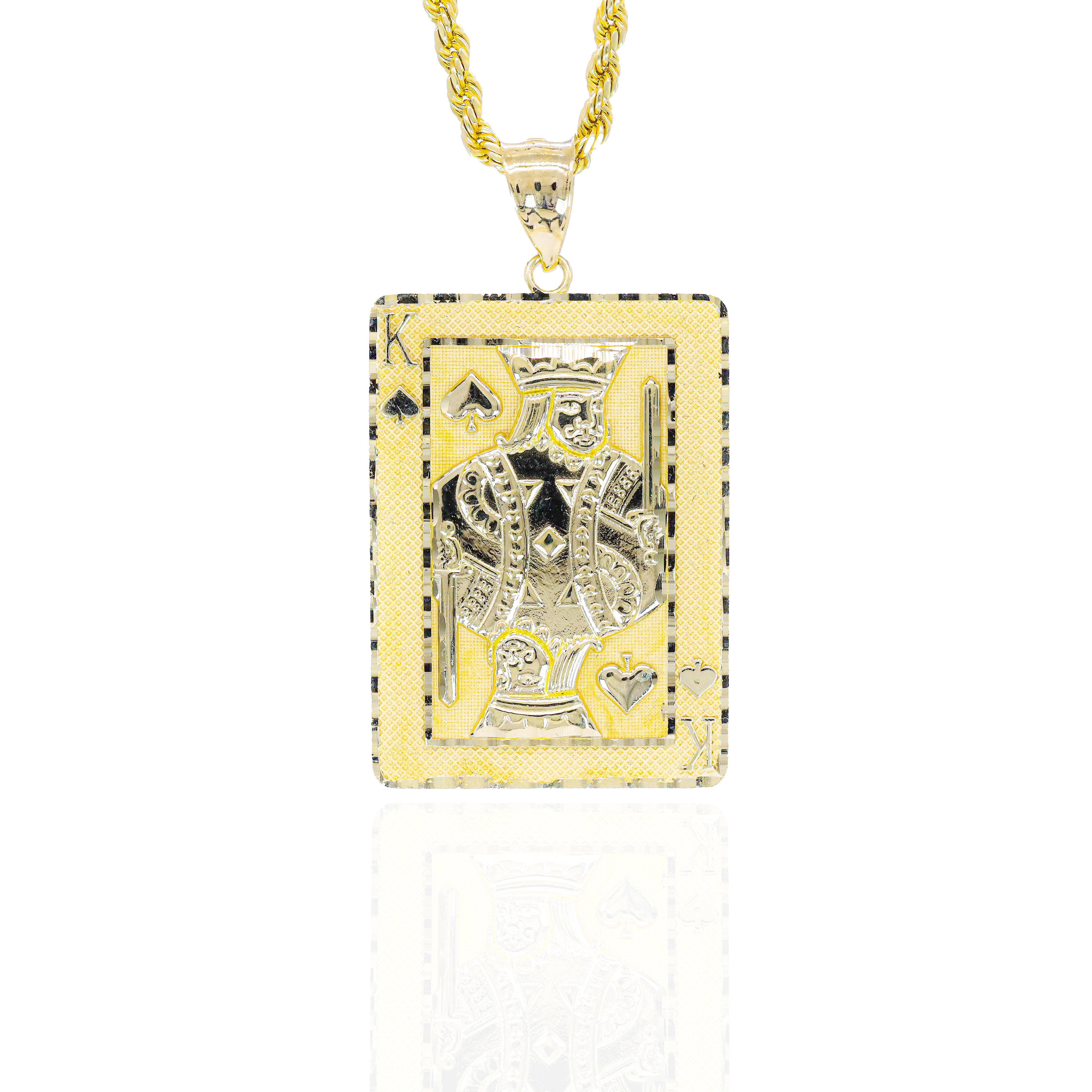 10KT Yellow Gold King of Spades Solid Gold Pendant