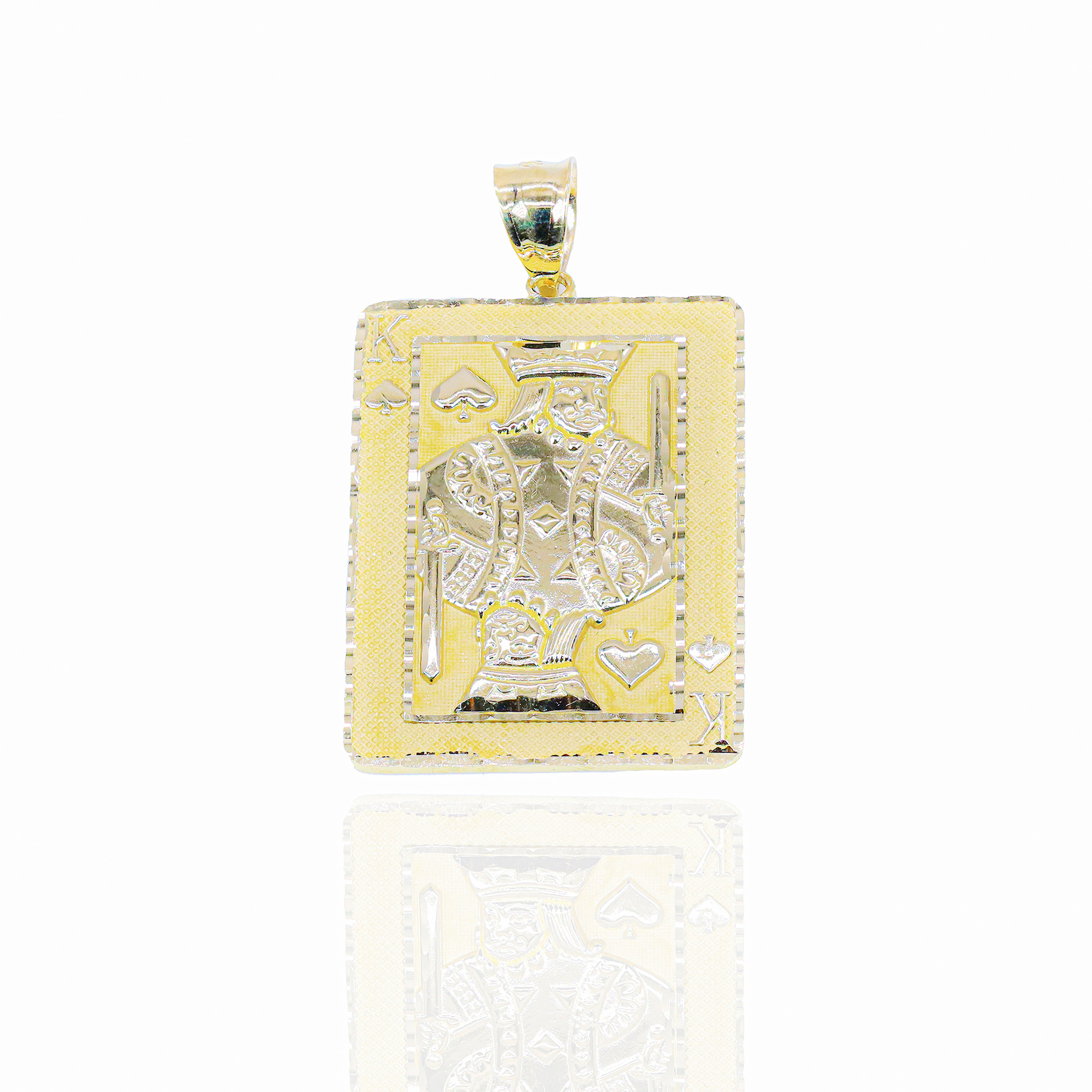 10KT Yellow Gold King of Spades Solid Gold Pendant