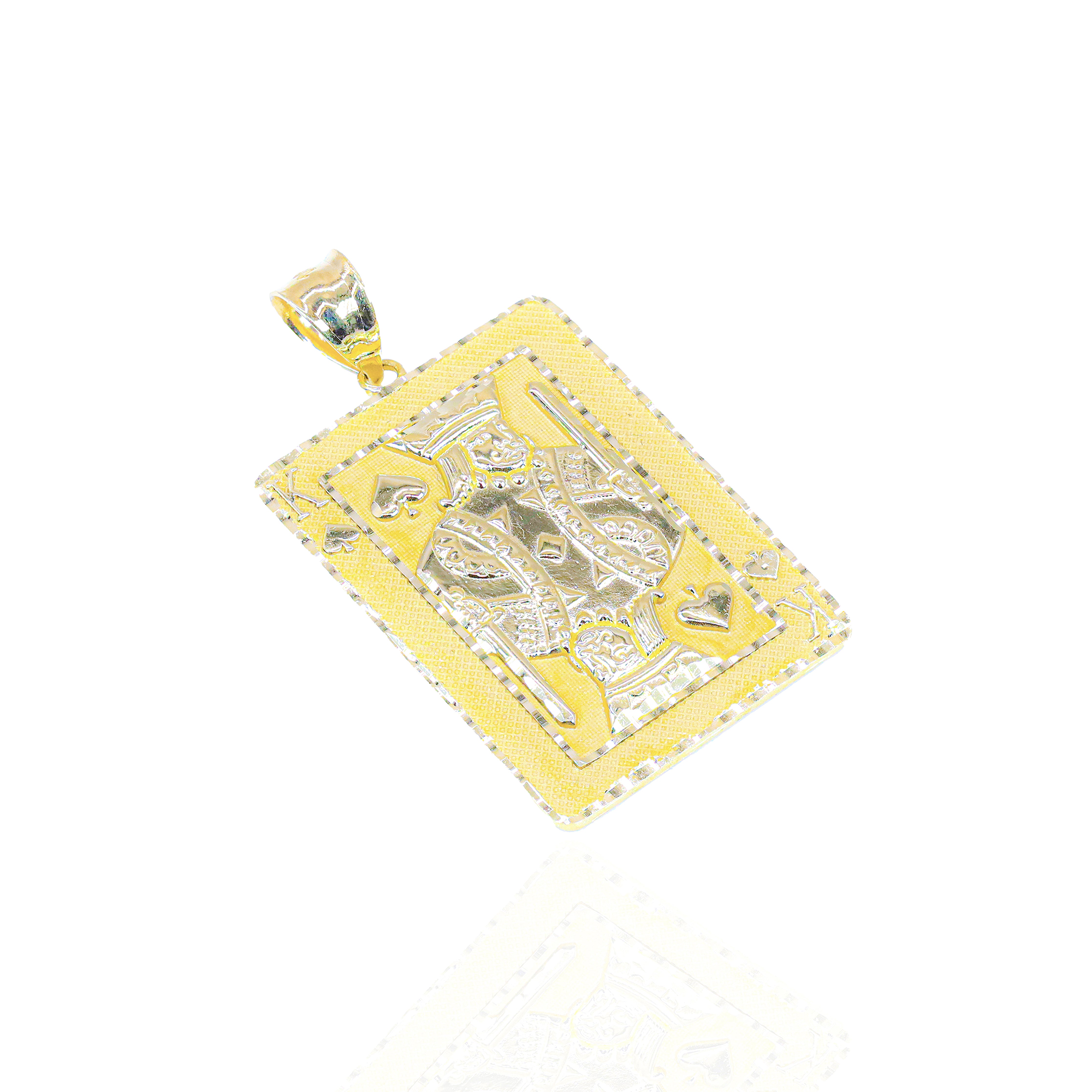 10KT Yellow Gold King of Spades Solid Gold Pendant