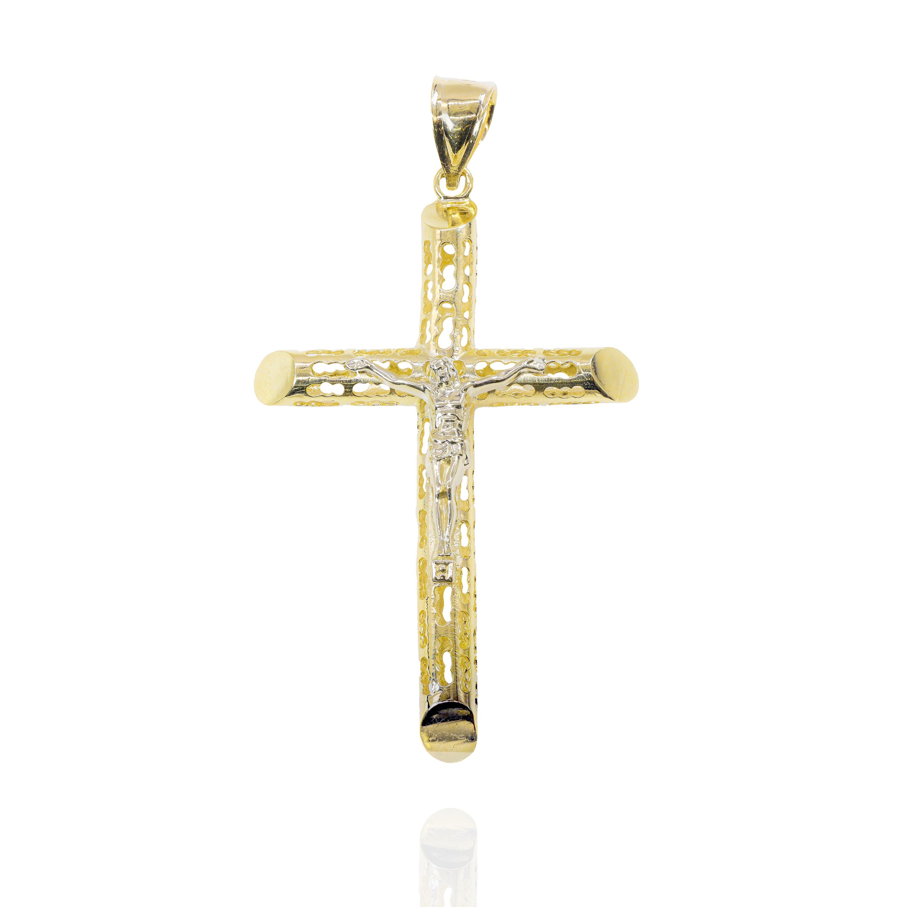 Italian Gold Jesus on Cross Pendant