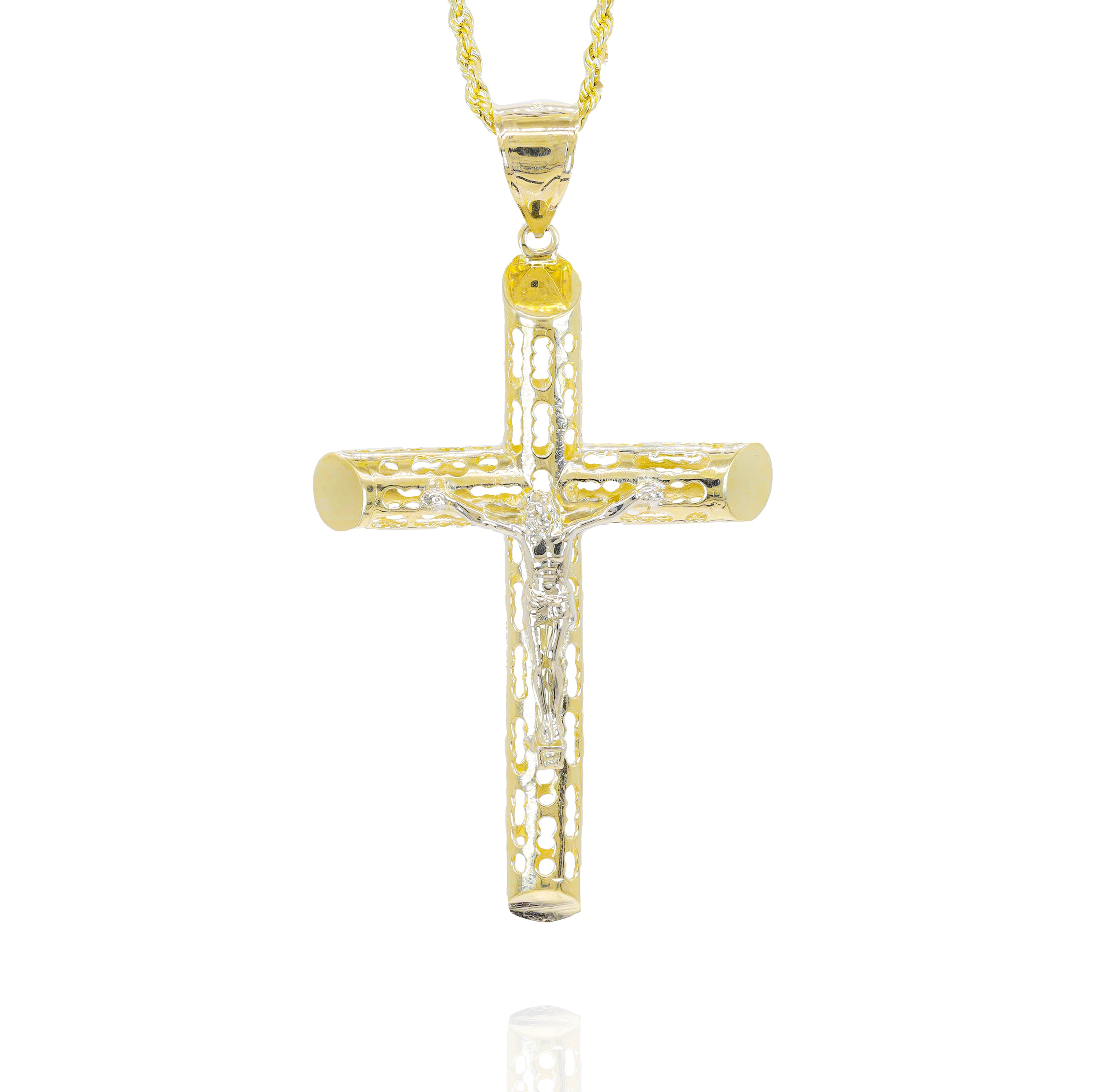 Italian Gold Jesus on Cross Pendant