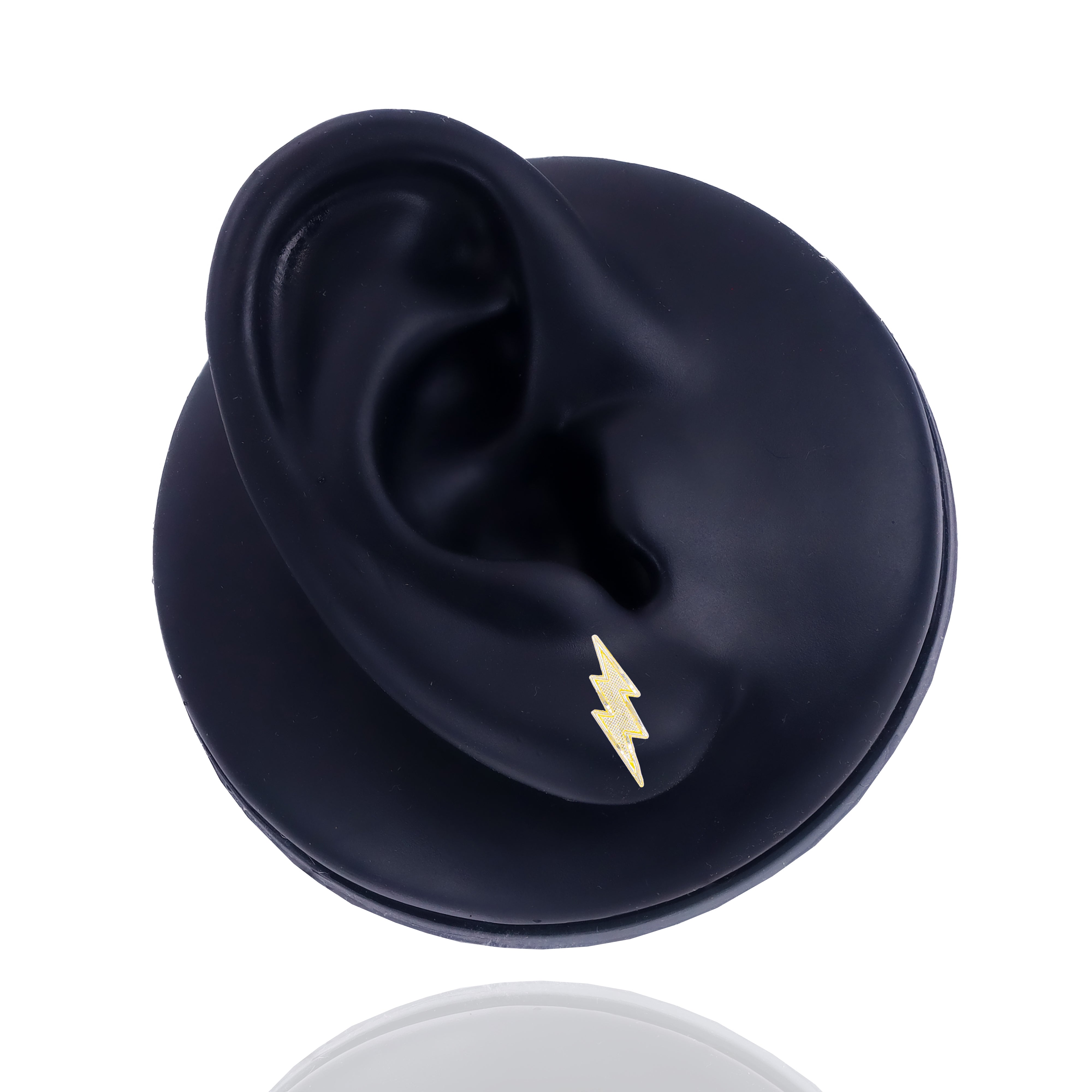 Lightning Bolt Solid Gold Earrings